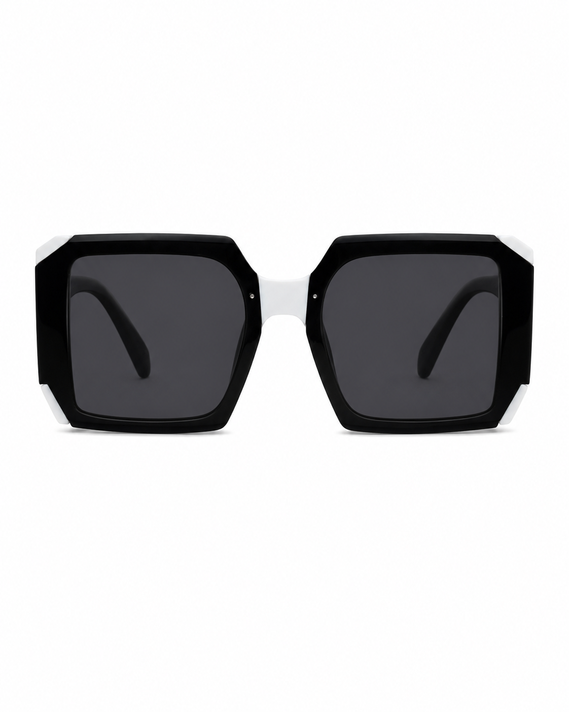 Two-Tone Sculpted Square Sunglasses P-1191