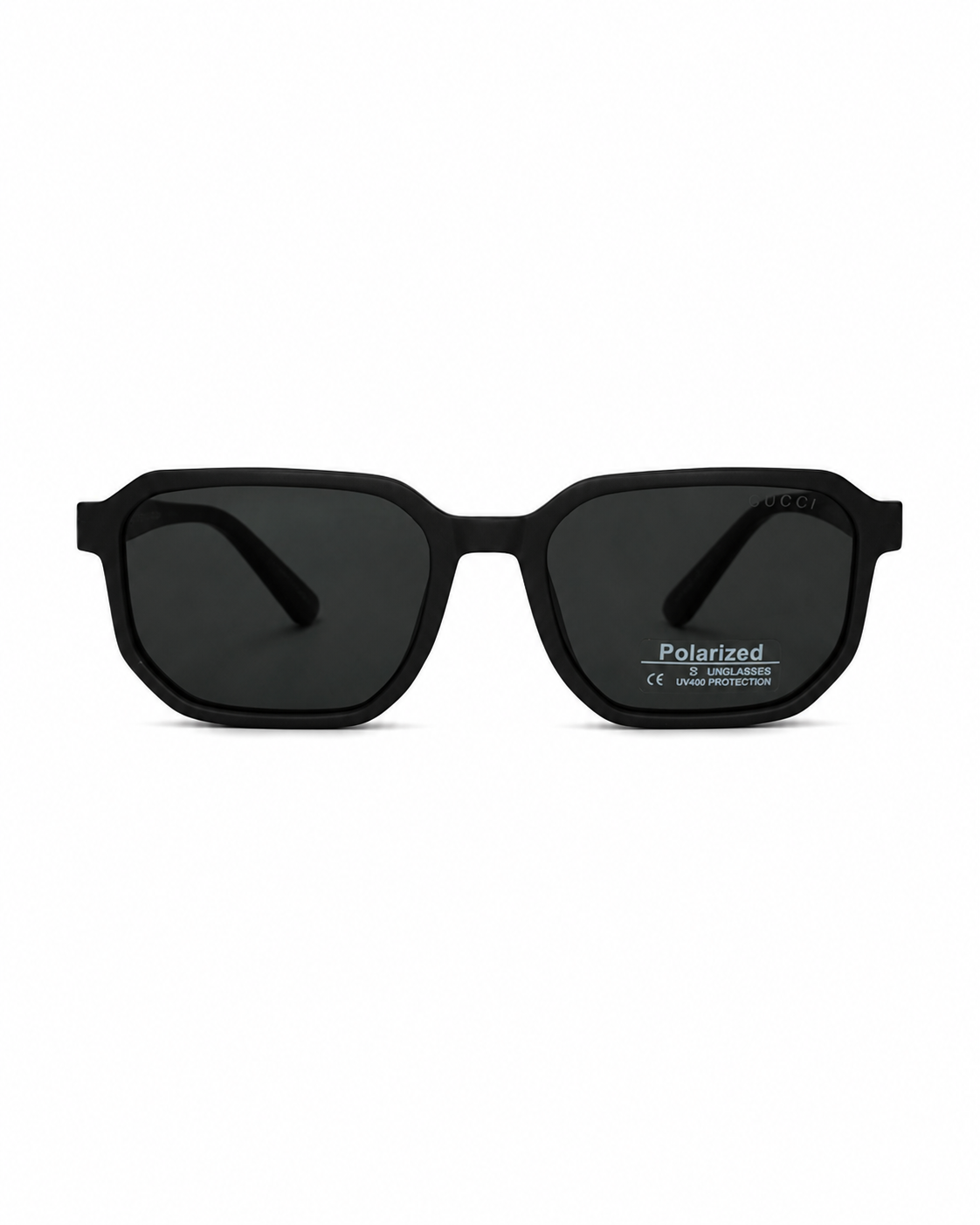 Matte Black Soft-Geometric Polarized Sunglasses G-1159