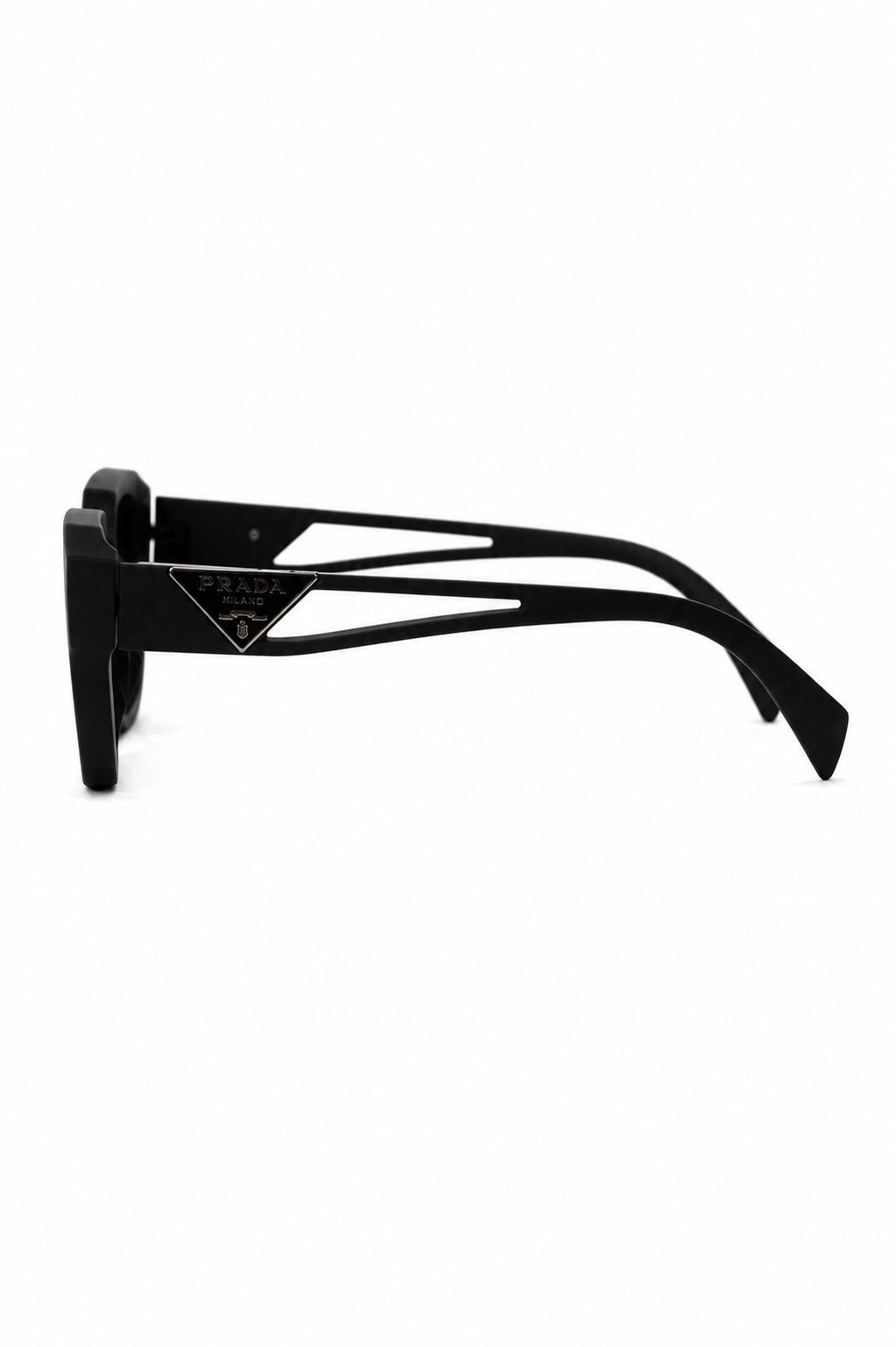 Matte Black Sculpted Cut-Out Sunglasses P-1199