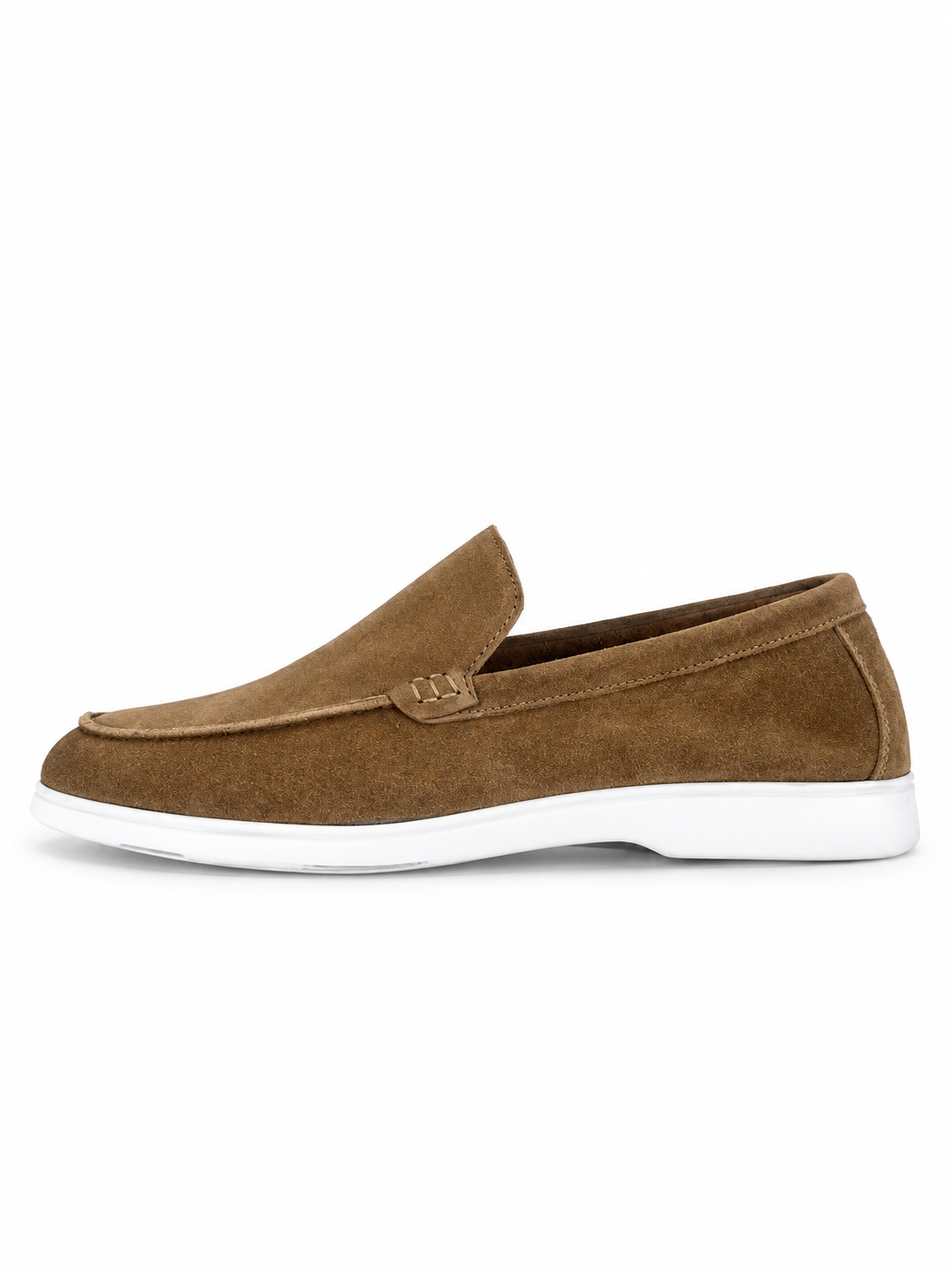 Suede Slip-On Loafers Camel Brown