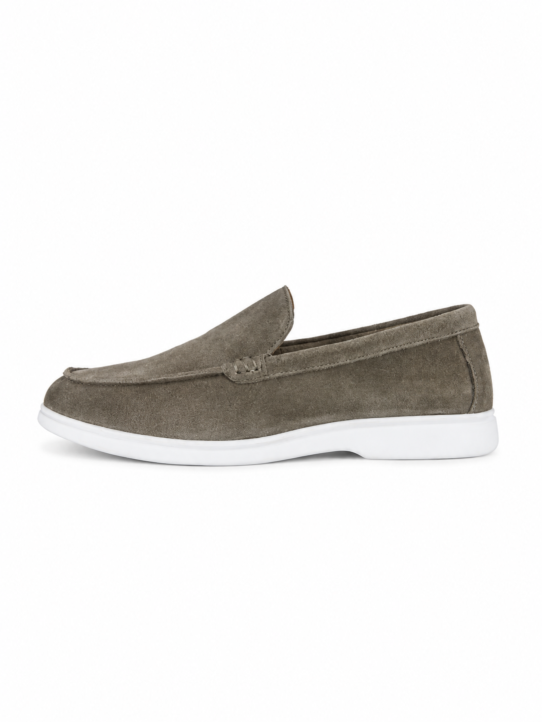 Suede Slip-On Loafers Stone Grey