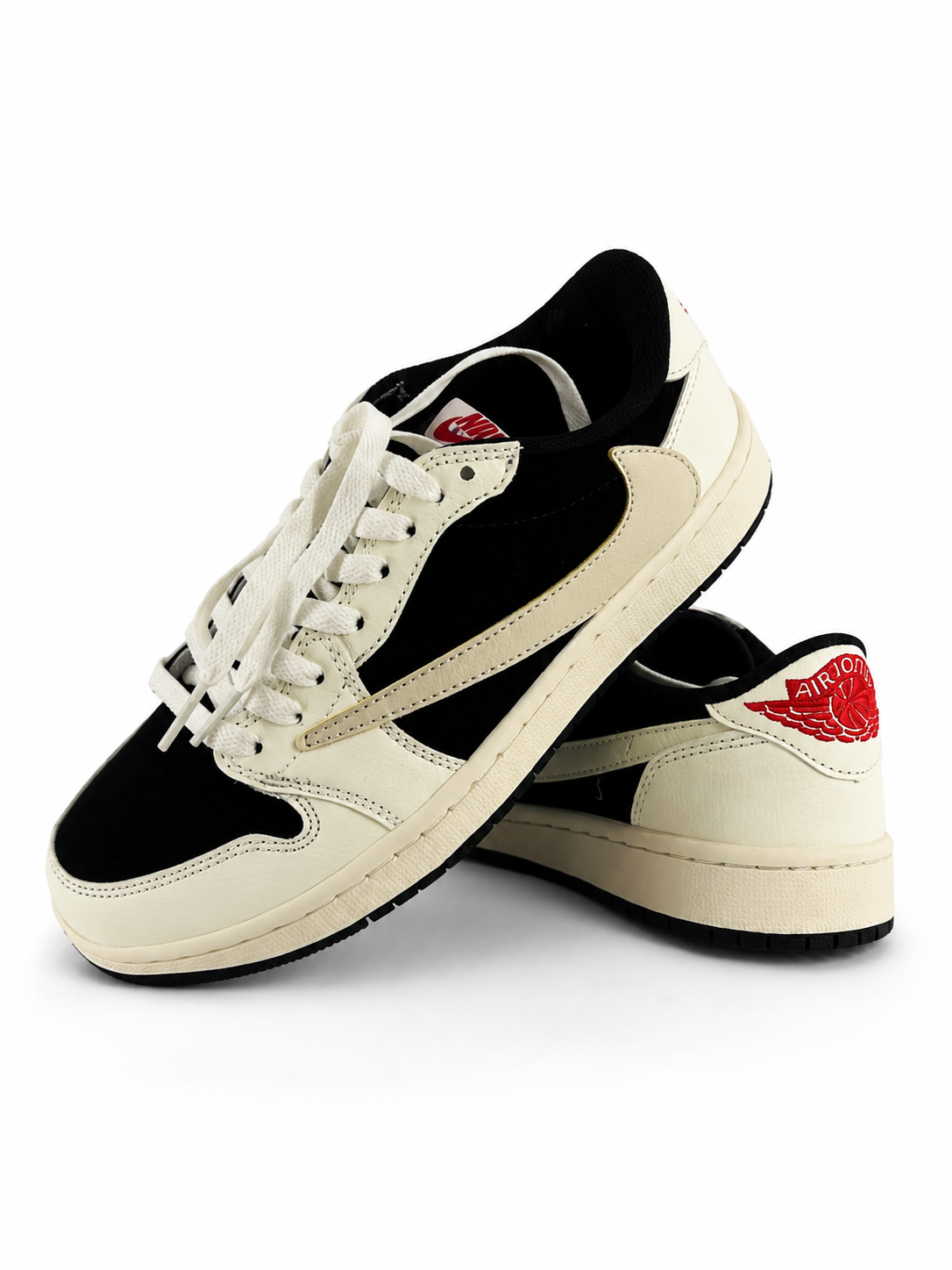 Air Jordan 1 Low Reverse Swoosh 'Black Sail