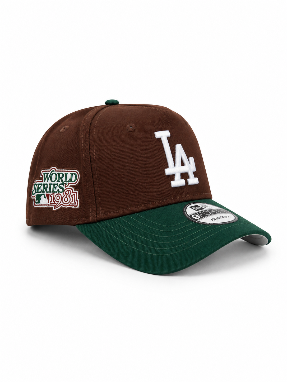 Premium two tone brown and green los angeles 1981 adjustable baseball cap