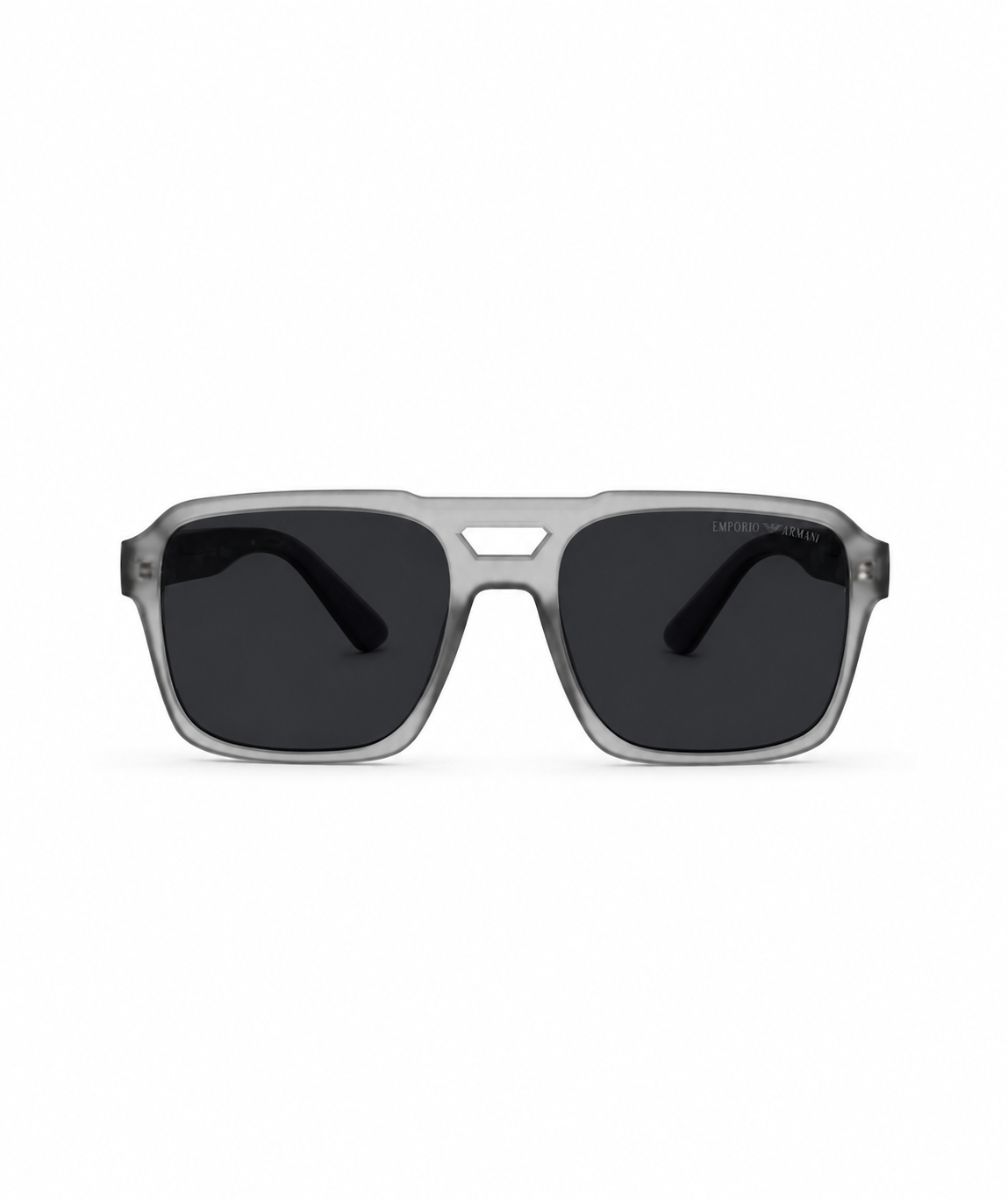 Translucent Grey Keyhole-Bridge Square Sunglasses EA-1278