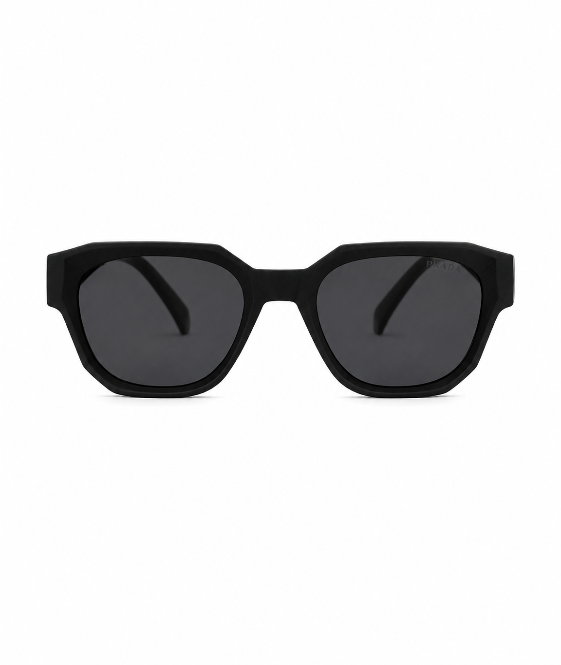 Matte Black Sculpted Cut-Out Sunglasses P-1199