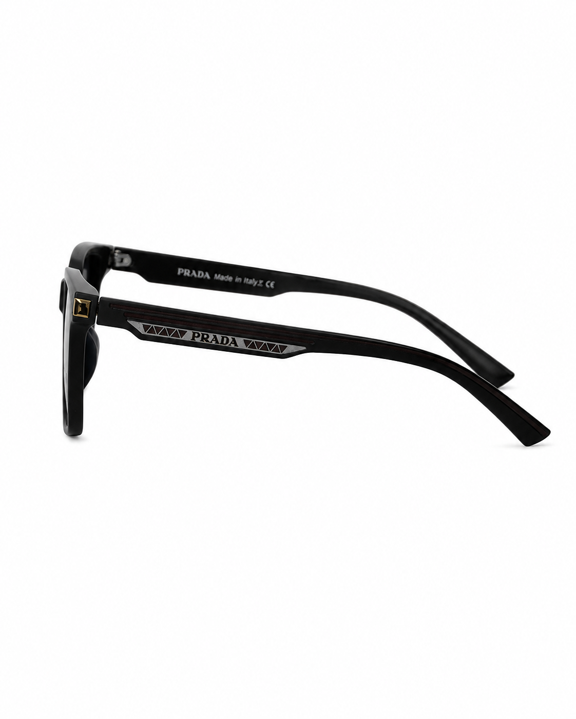 Matte Black Geometric Polarized Sunglasses P-1249