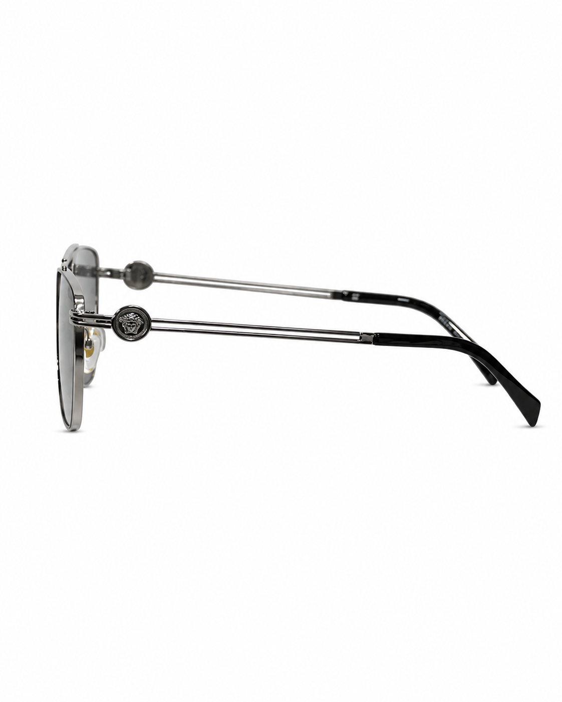 Gunmetal Double-Bridge Square Navigator Sunglass V-1238
