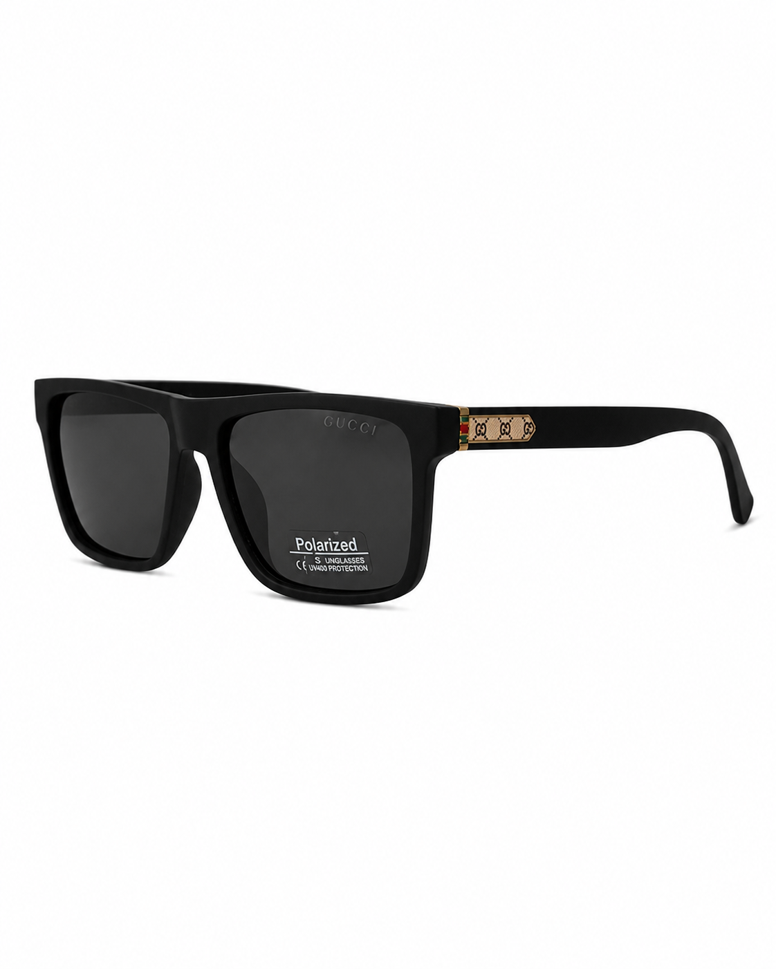 Matte Black Web Detail Polarized Sunglasses G-1224