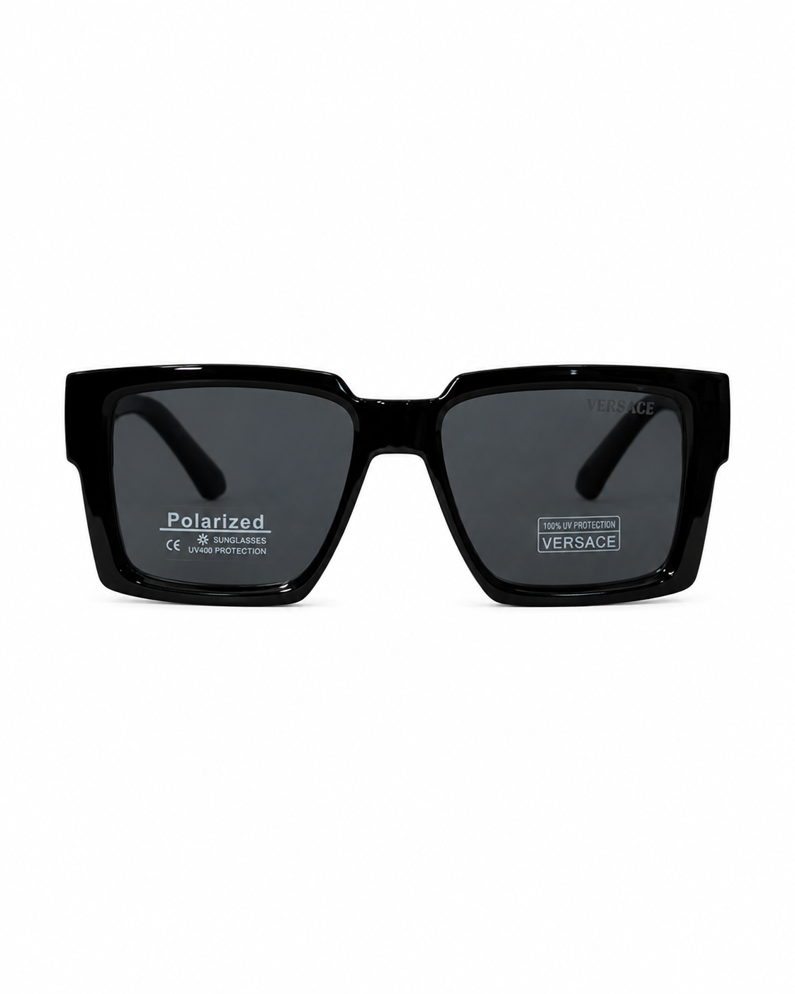Polarized Black Square Medallion Sunglass V-1231