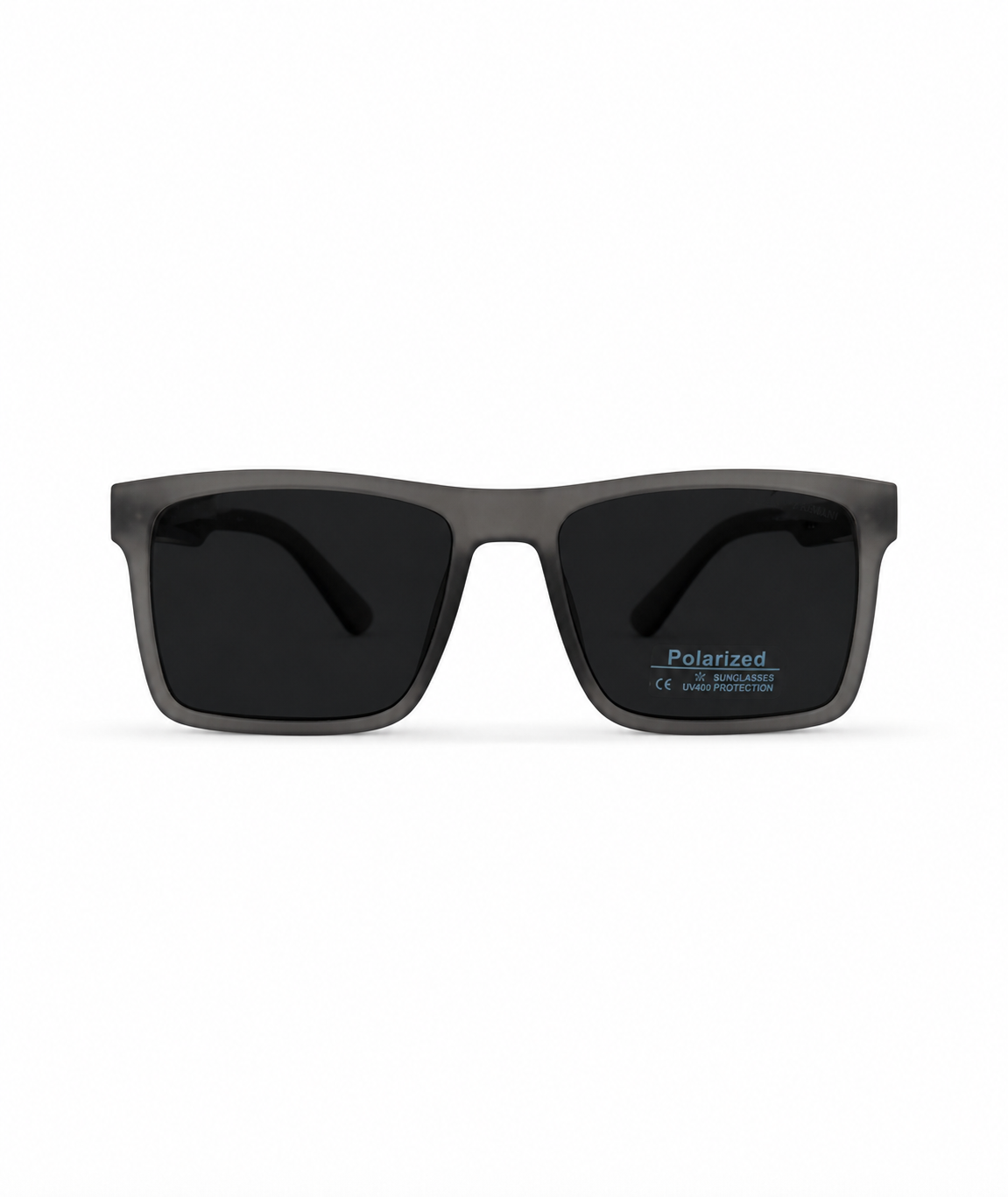 Matte Charcoal Square Eagle-Emblem Polarized Sunglasses EA-1279