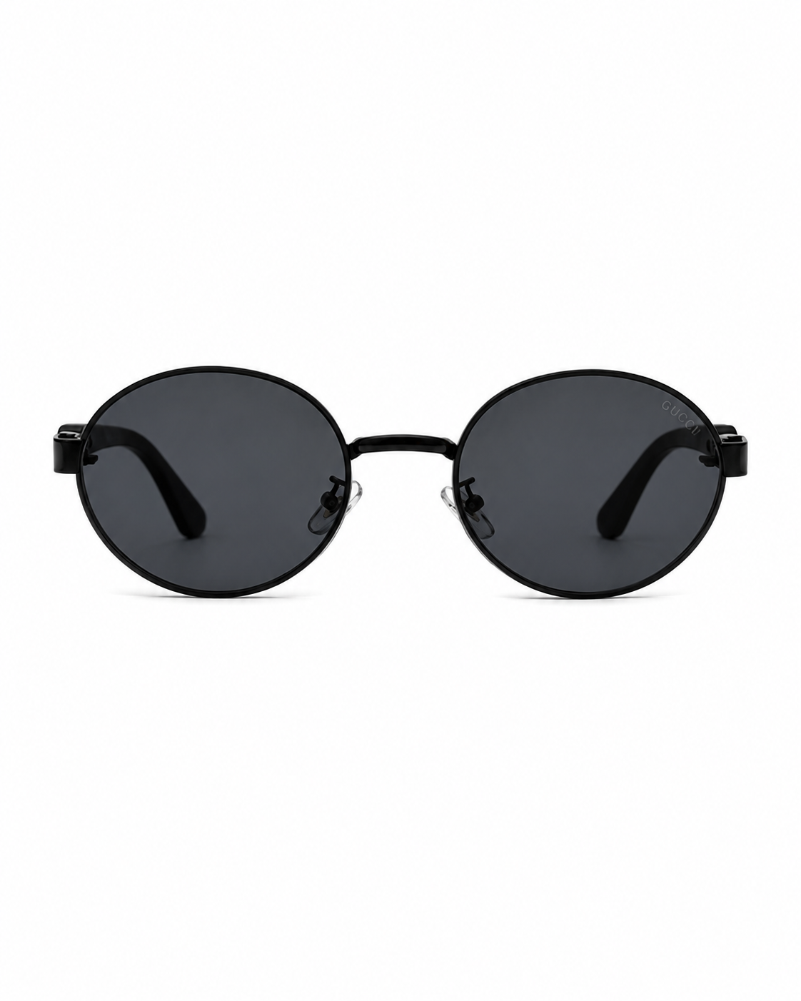 Black Minimalist Round Metal Sunglasses G-1154