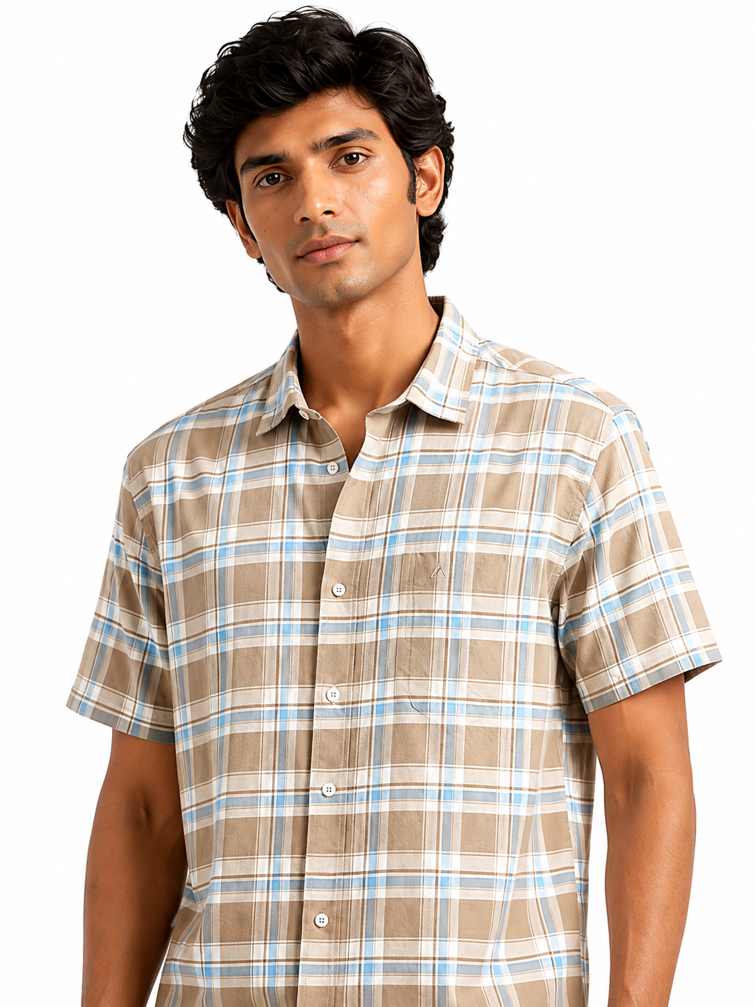Men's Short-Sleeve Plaid Shirt