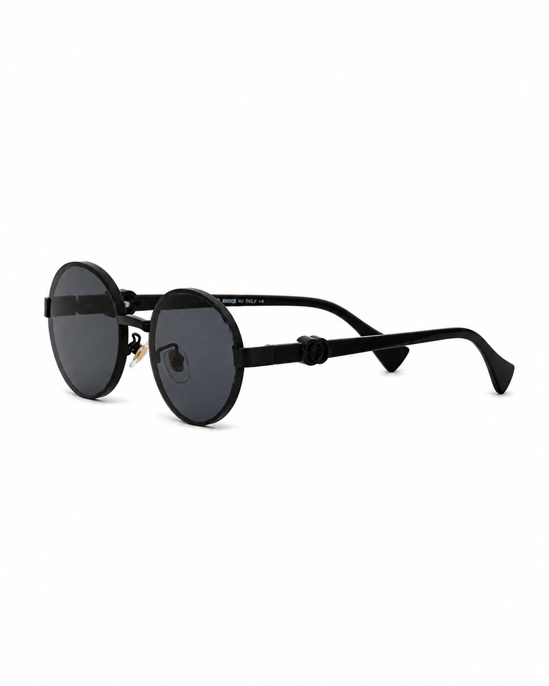 Black Minimalist Round Metal Sunglasses G-1154
