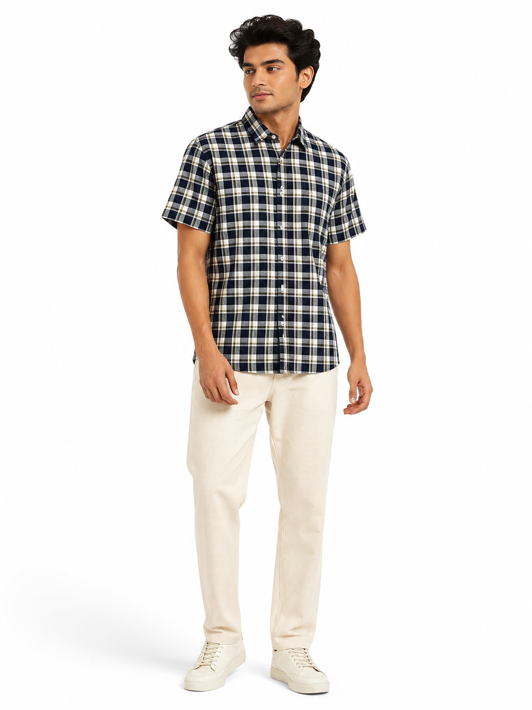 Men's Short-Sleeve Plaid Shirt
