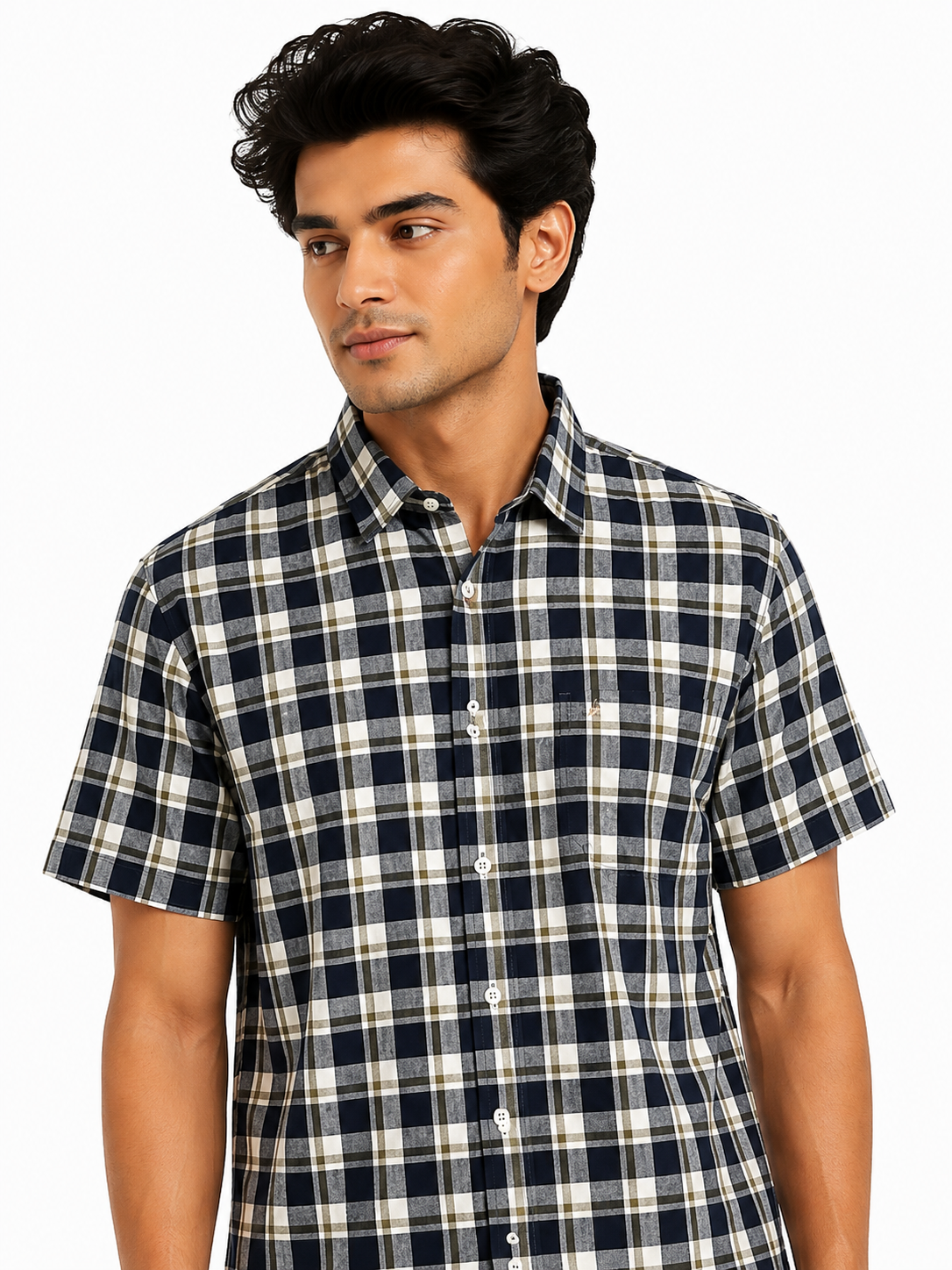 Men's Short-Sleeve Plaid Shirt
