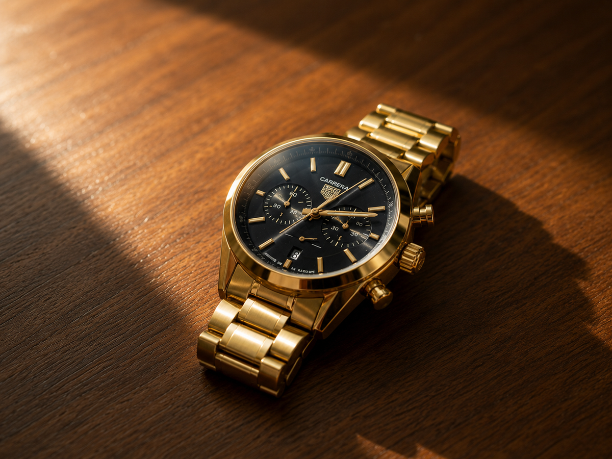 Men's Luxury Gold Chronograph Watch