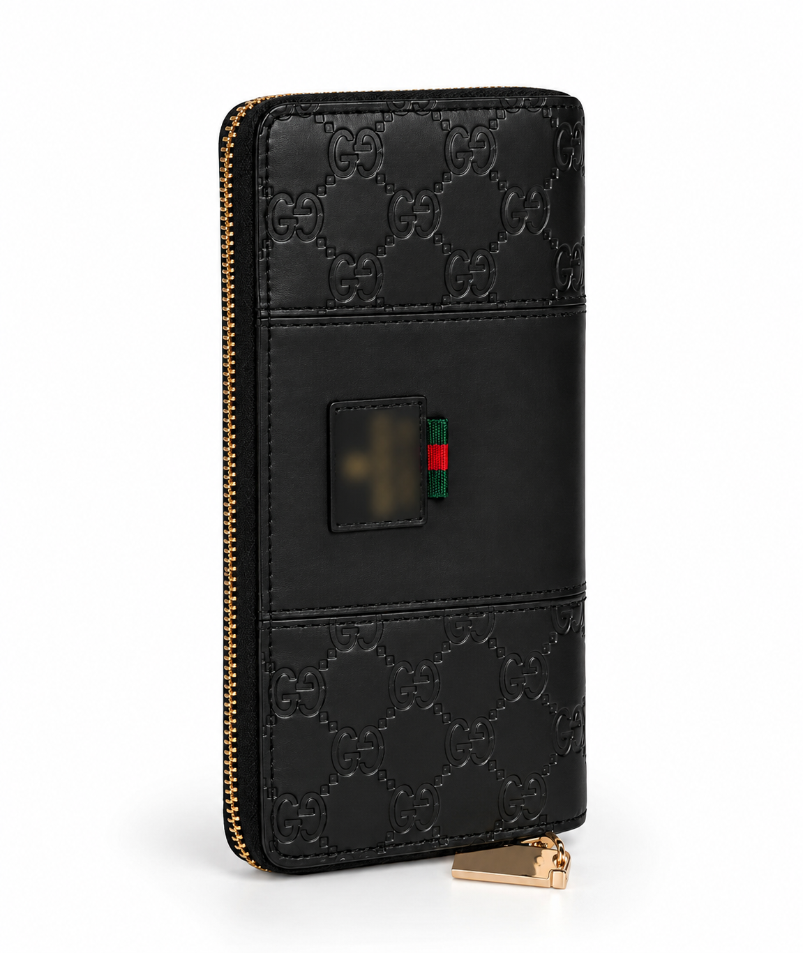 Men's Embossed Monogram Striped Zip-Around Long Wallet
