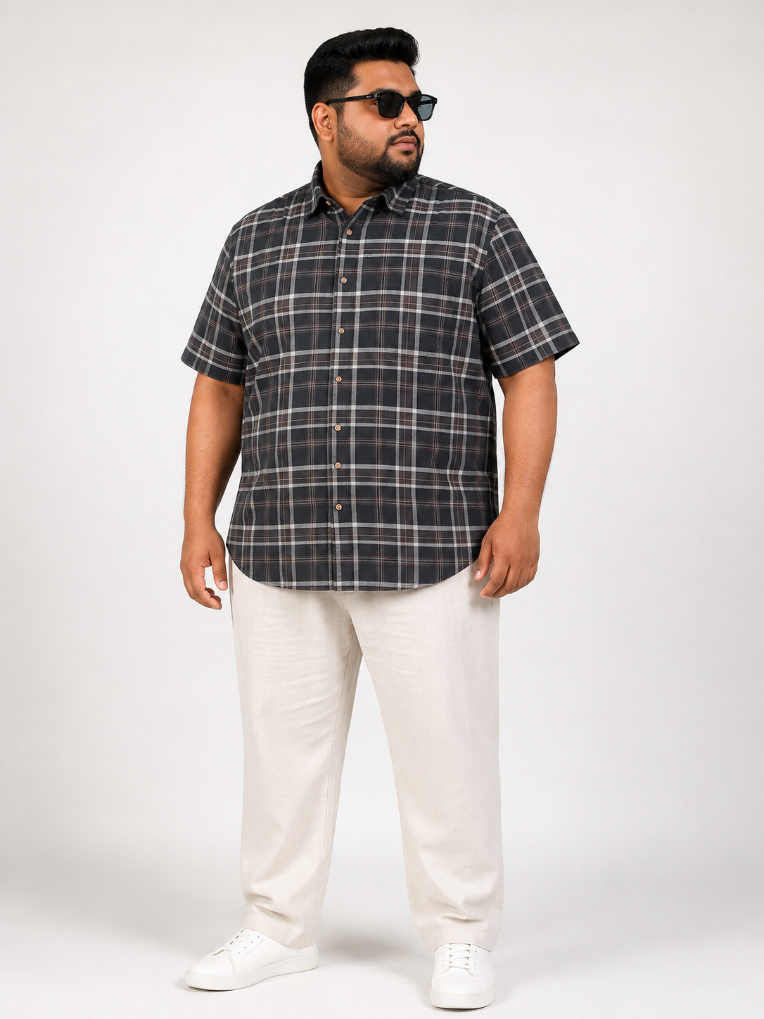 Urban Check Short-Sleeve Casual Shirt