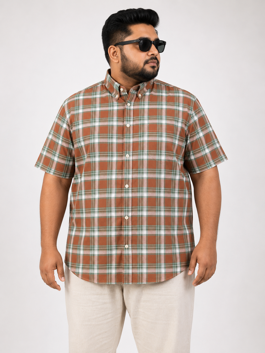Urban Check Short-Sleeve Casual Shirt