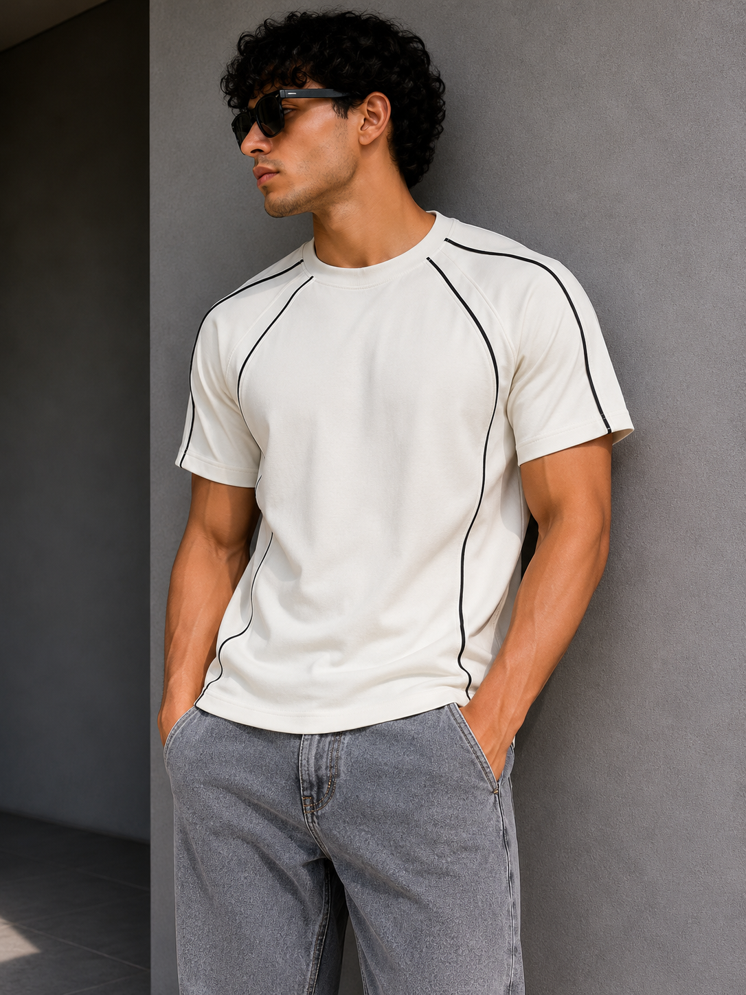 White Contrast T-Shirt