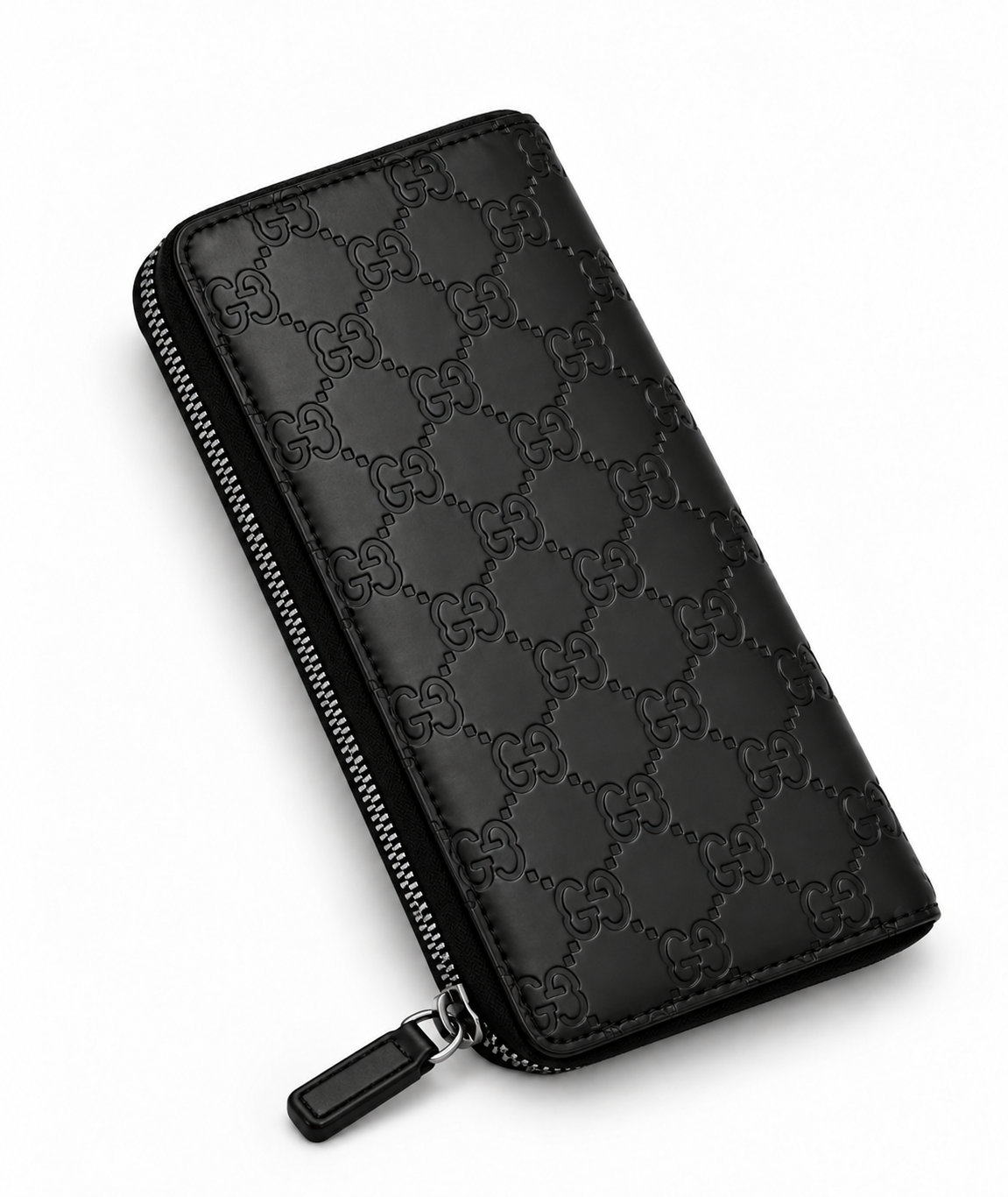 Men's Embossed Monogram Zip-Around Long Wallet