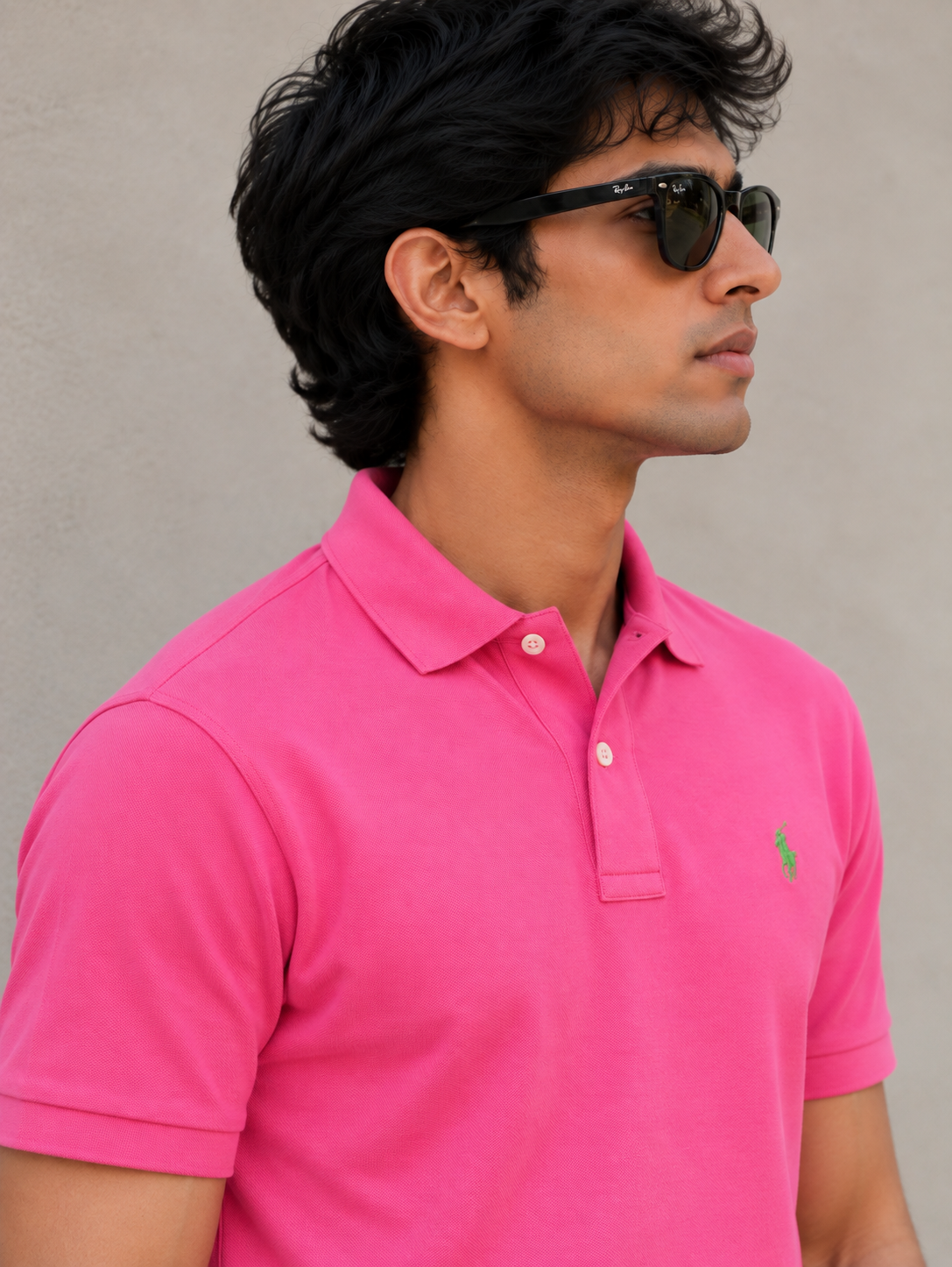 Men's Hot Pink Polo Shirt