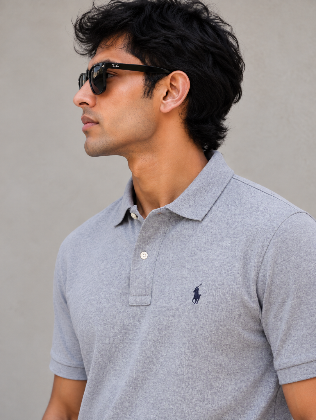 Men's Heather Grey Polo Shirt