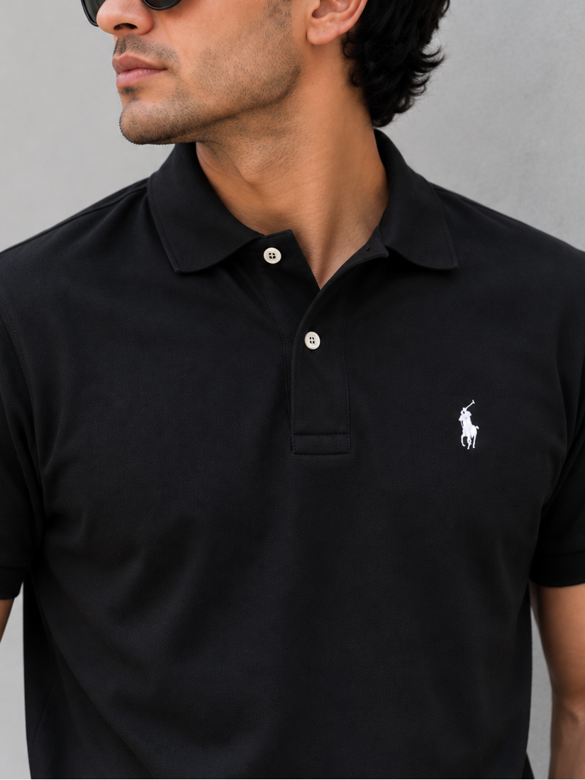 Men's Classic Black Polo Shirt