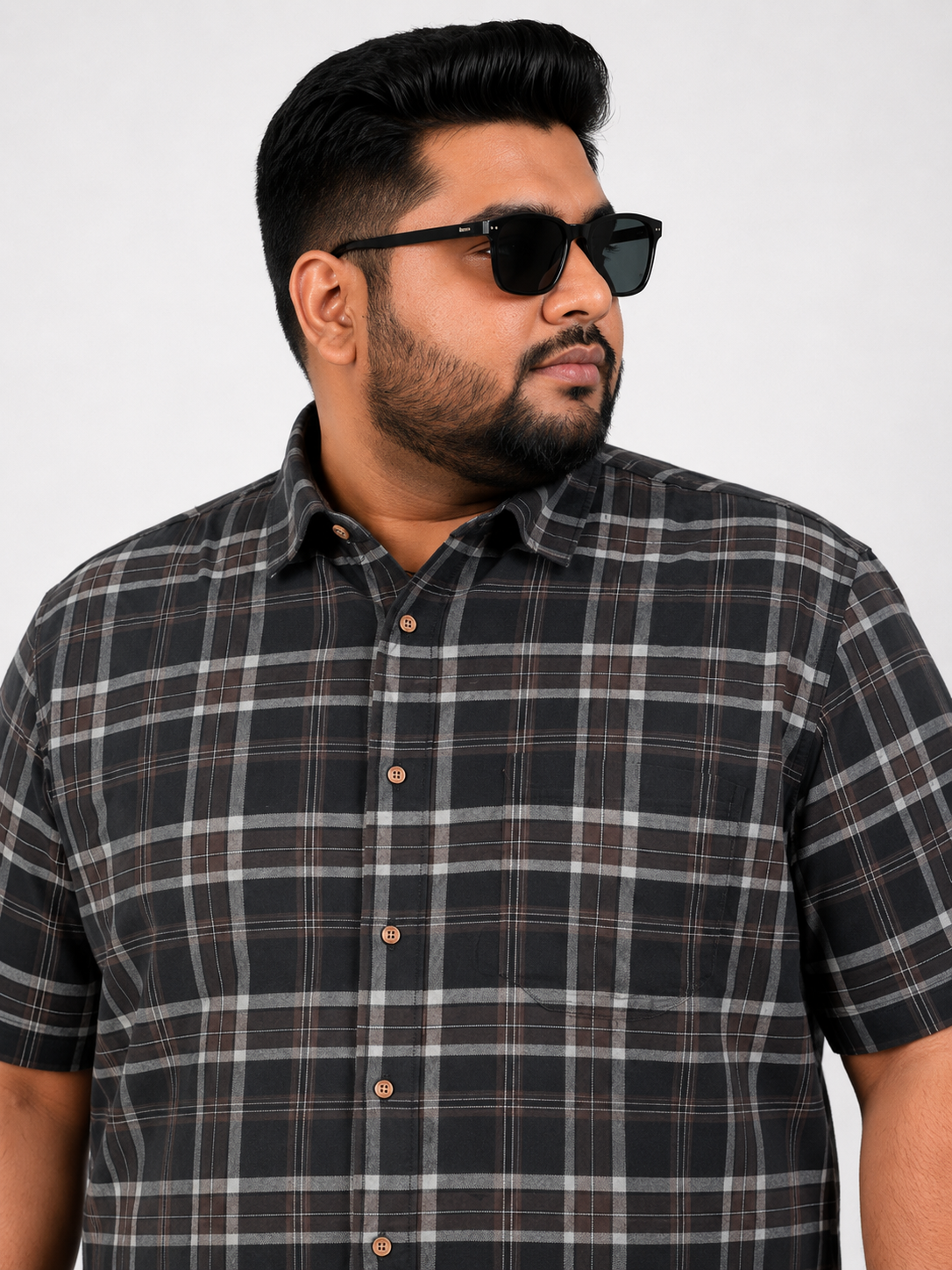 Urban Check Short-Sleeve Casual Shirt