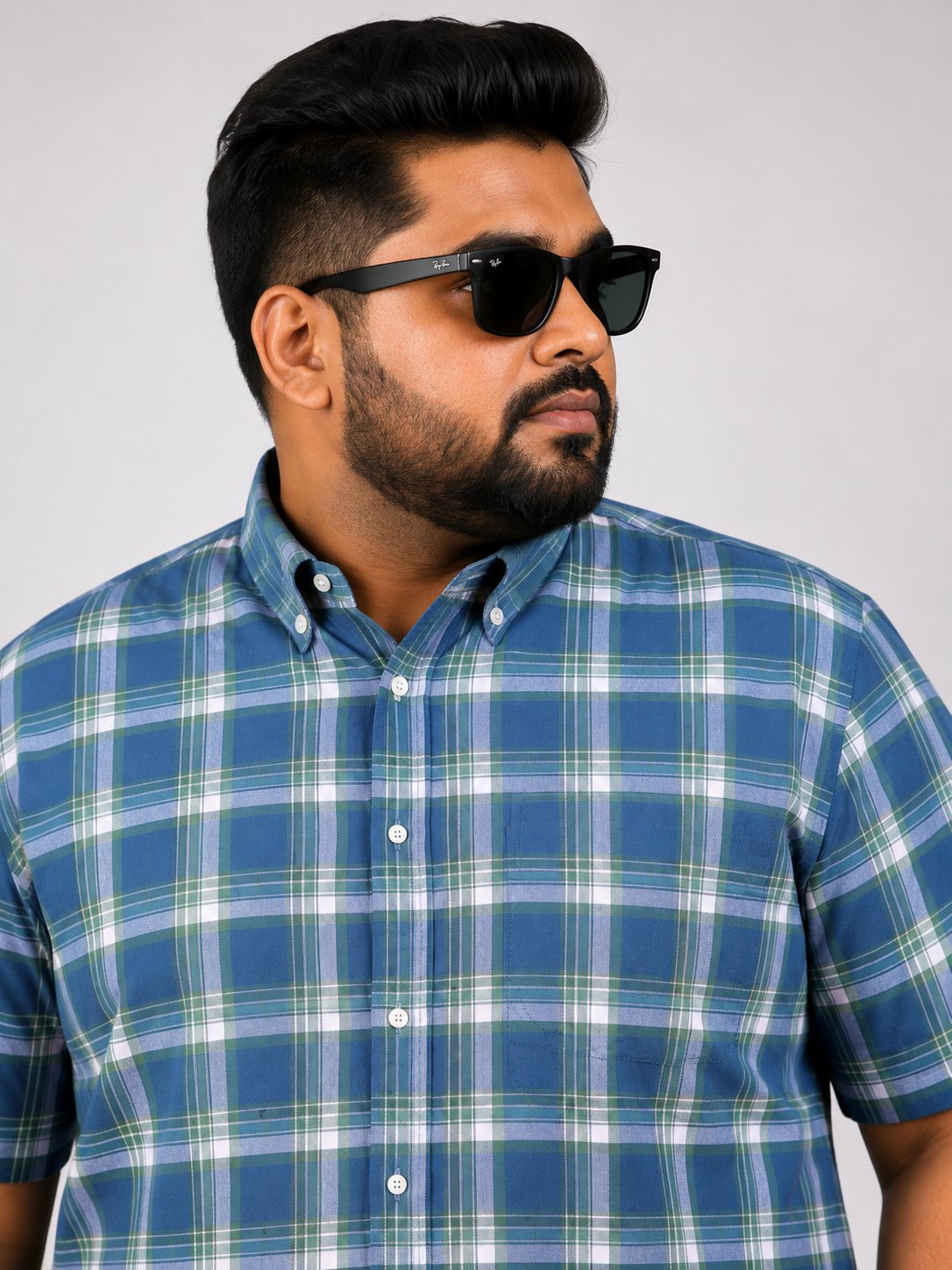 Urban Check Short-Sleeve Casual Shirt