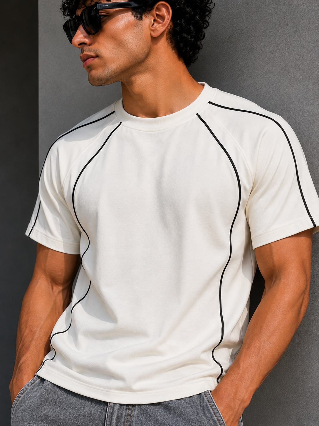 White Contrast T-Shirt