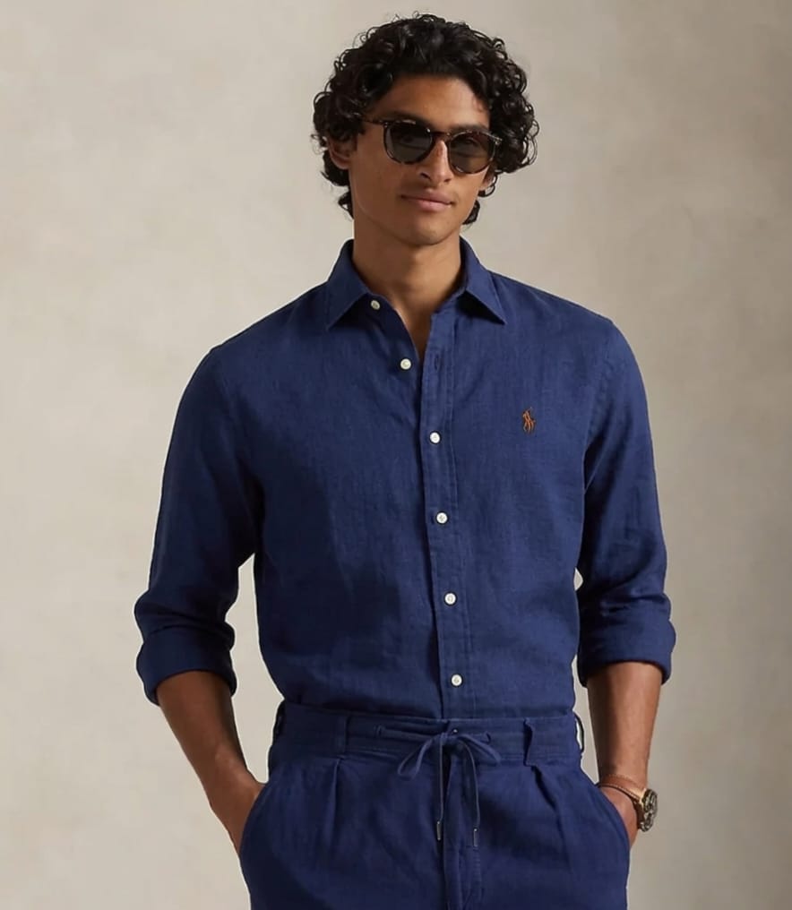 Men's Long Sleeve Linen Shirt