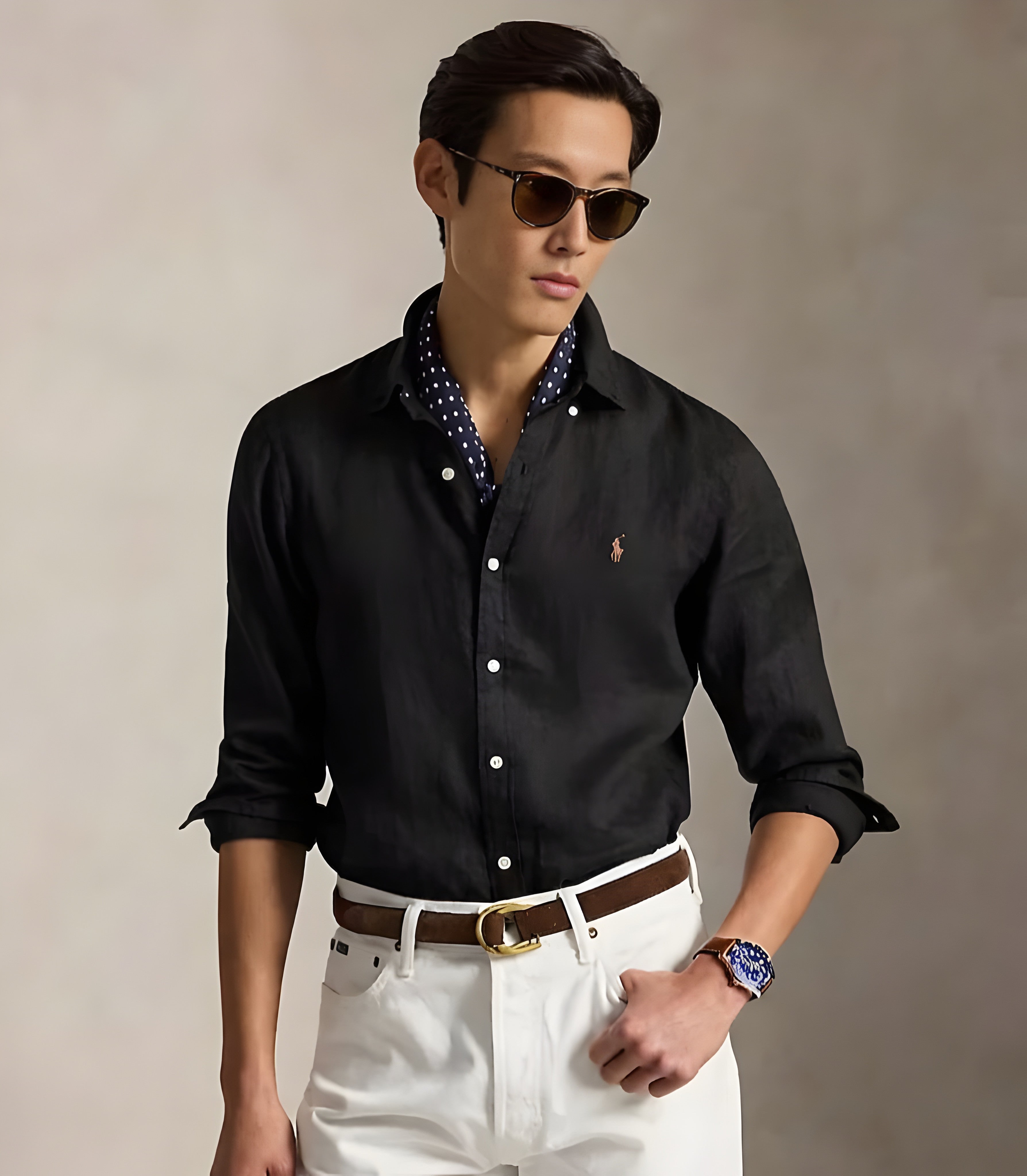 Men's Long Sleeve Linen Shirt