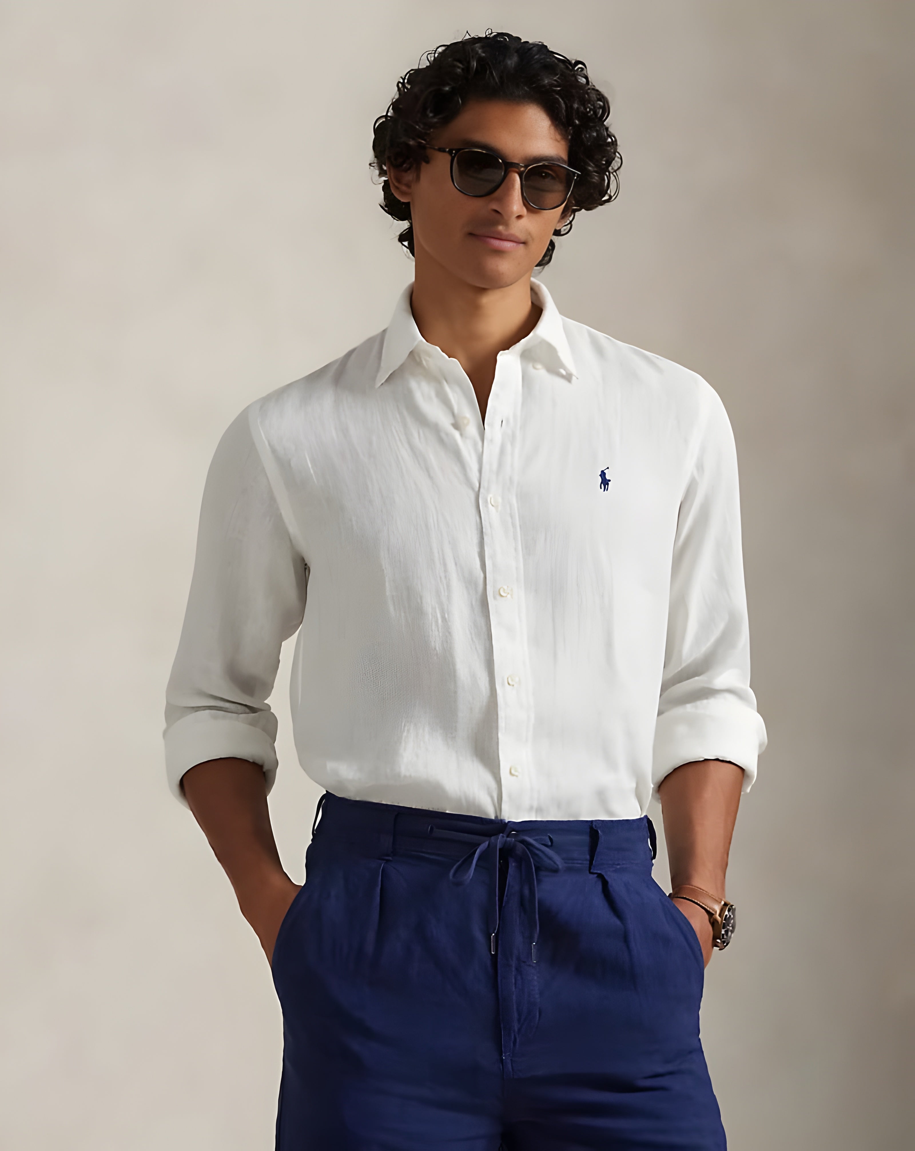 Men's Long Sleeve Linen Shirt