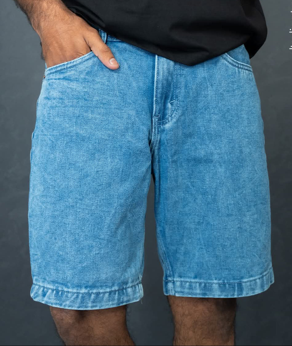 Men's Light Wash Denim Shorts