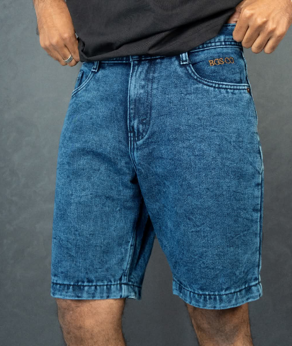 Men's Acid Wash Denim Shorts