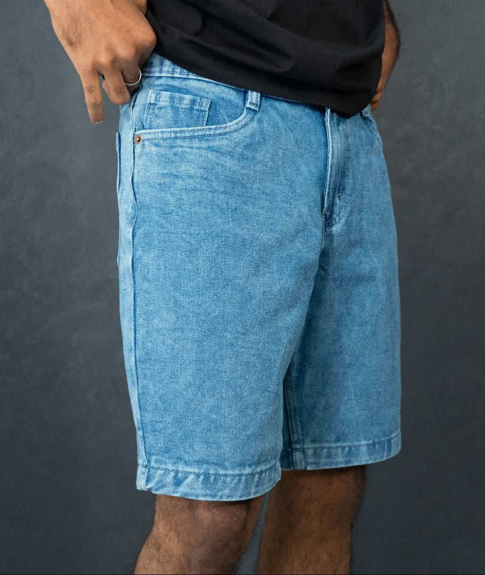 Men's Light Wash Denim Shorts