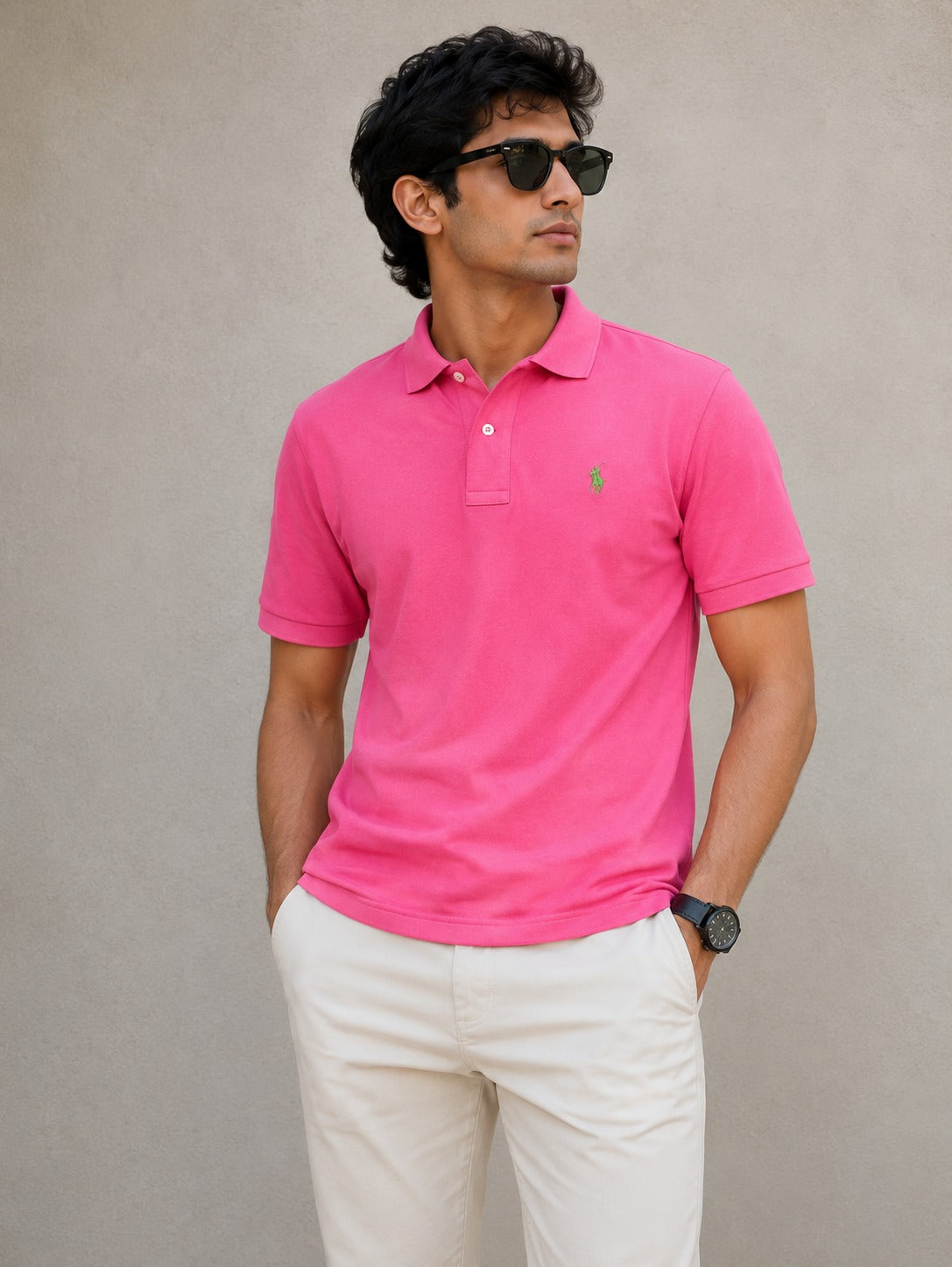 Men's Hot Pink Polo Shirt