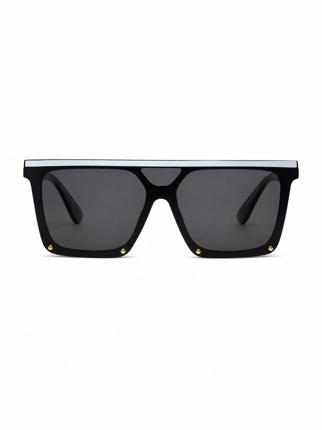 Matte Black Flat-Top Shield Sunglasses G-1221