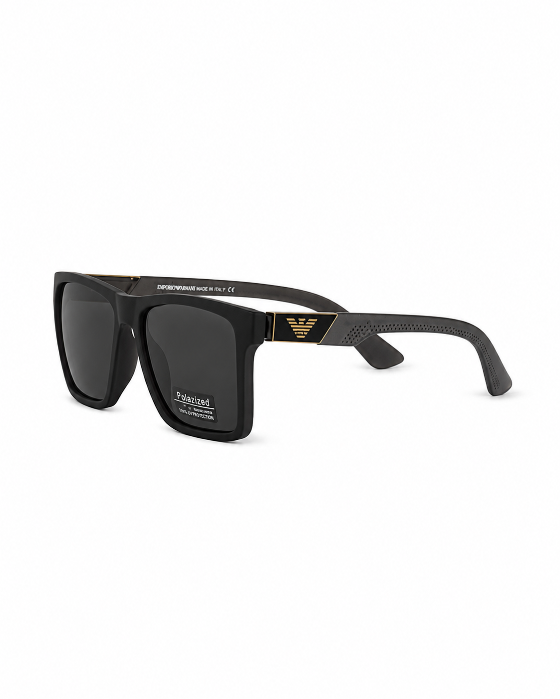 Matte Charcoal Square Eagle-Emblem Polarized Sunglasses EA-1279