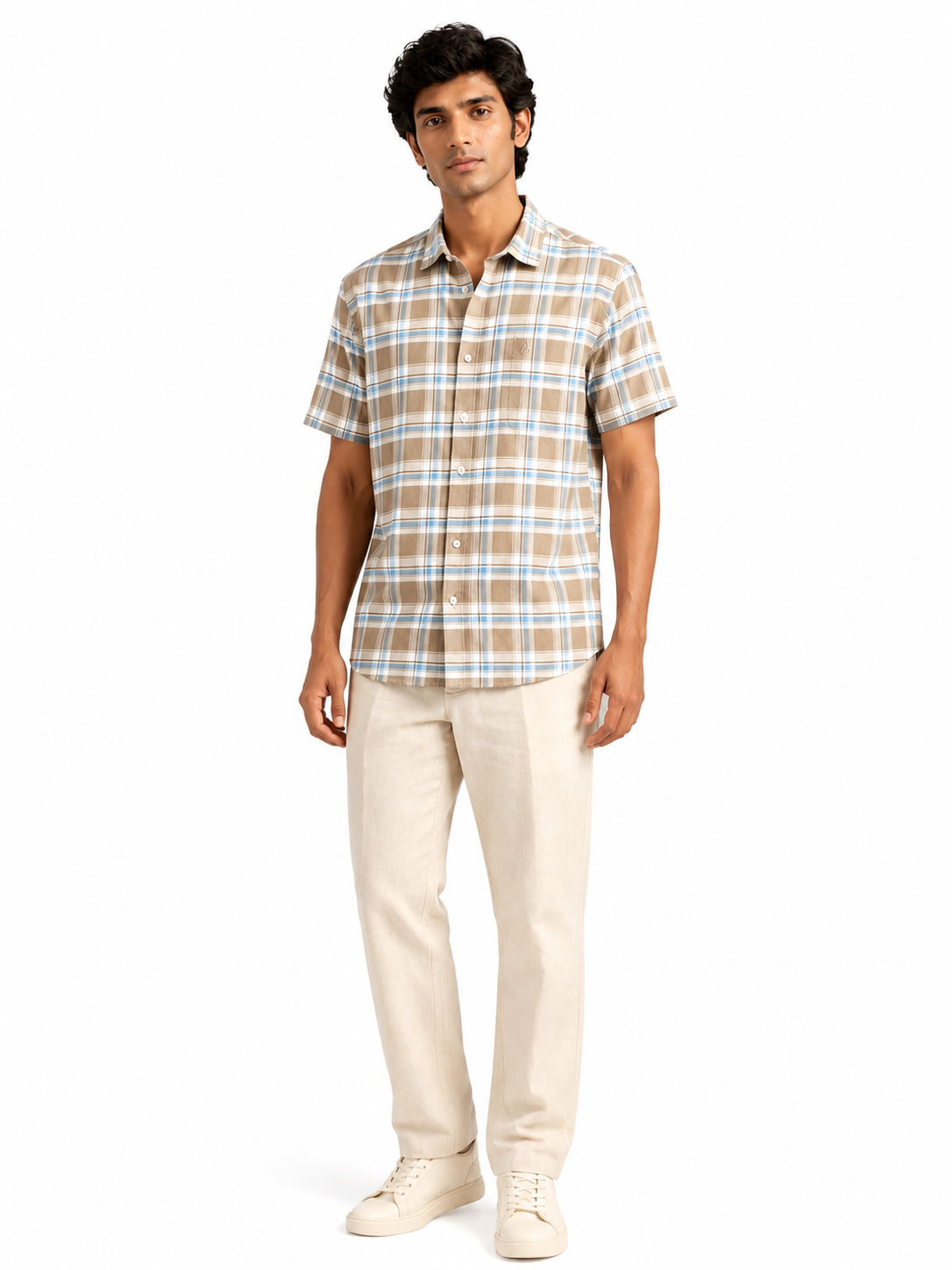 Men's Short-Sleeve Plaid Shirt