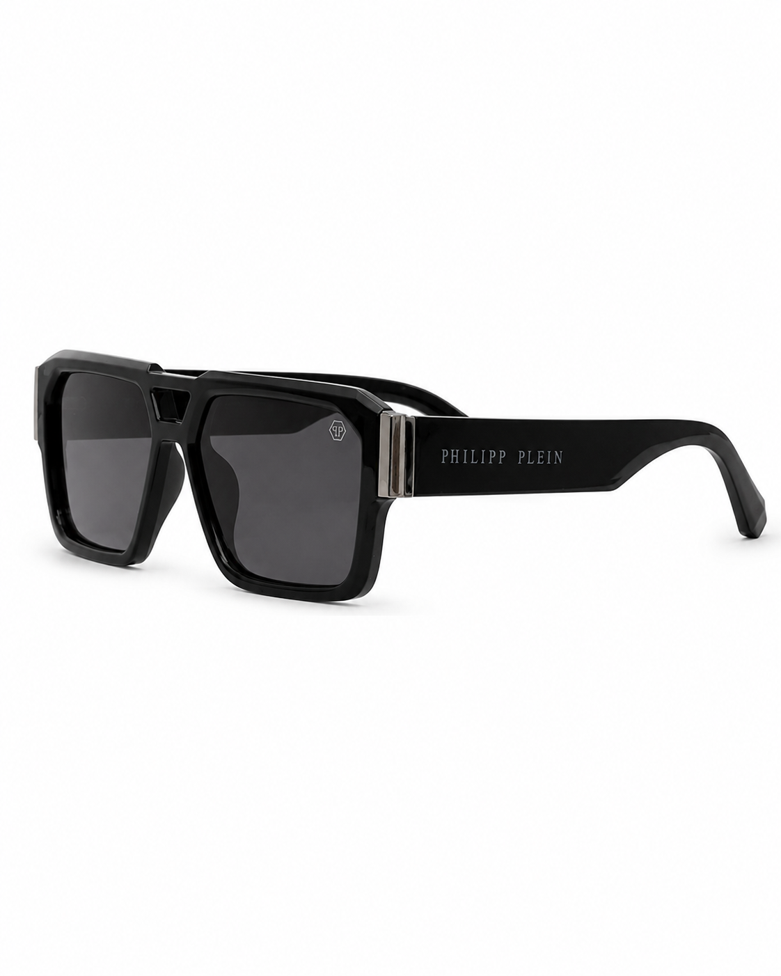 Black Sculpted Square Navigator Sunglasses PP-1228