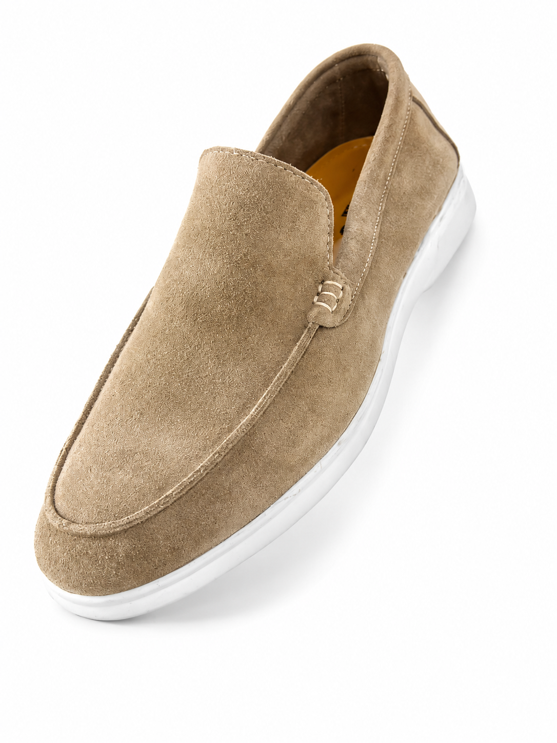 Suede Slip-On Loafers Sand Beige