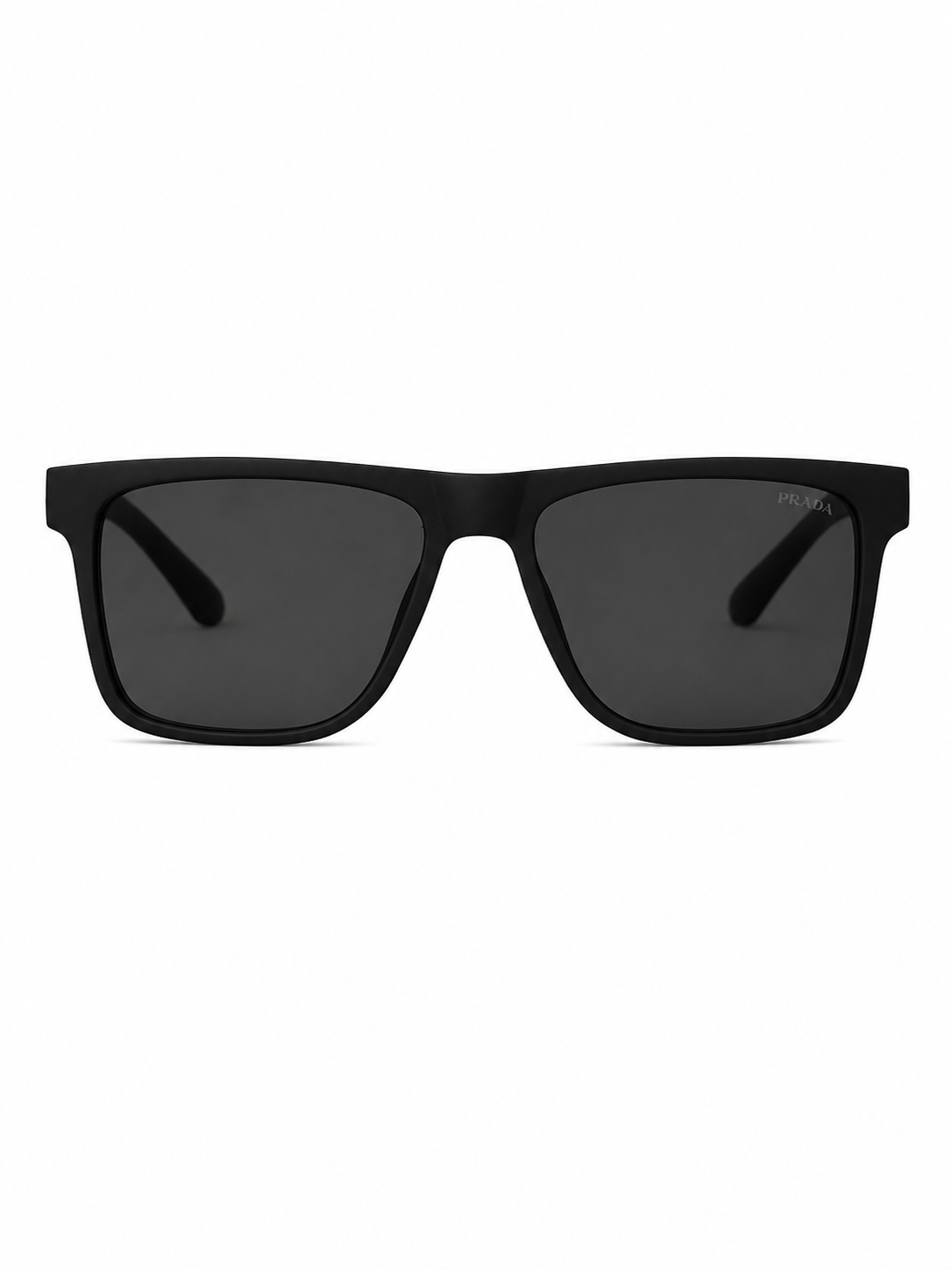 Matte Black Clear-Temple Square Sunglasses P-1205