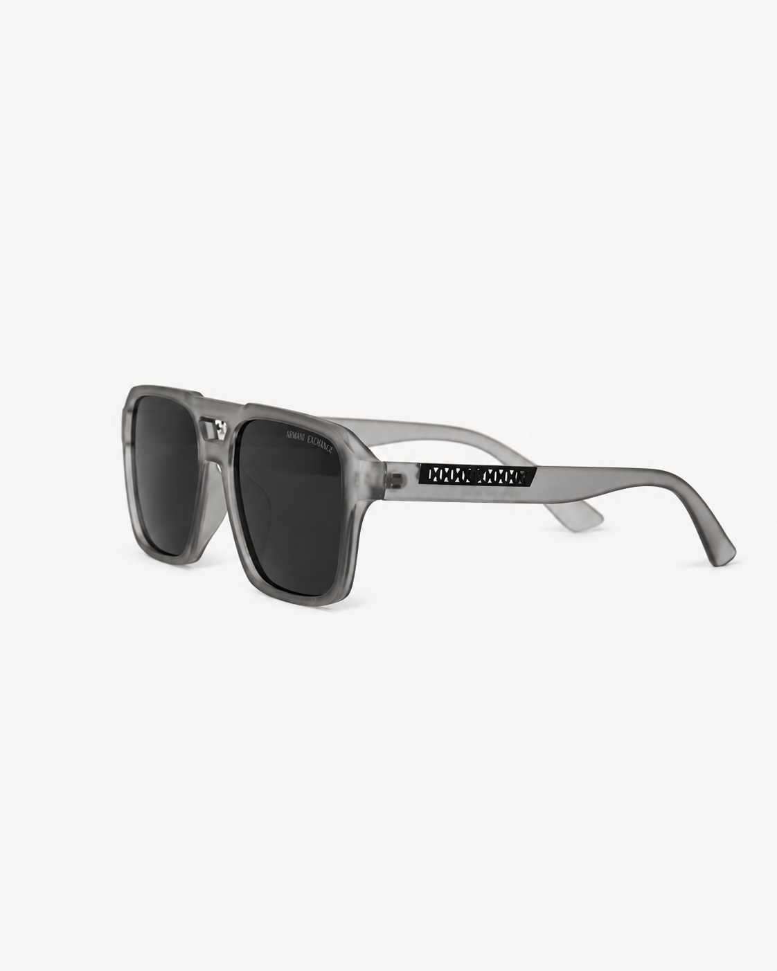 Translucent Grey Keyhole-Bridge Square Sunglasses EA-1278