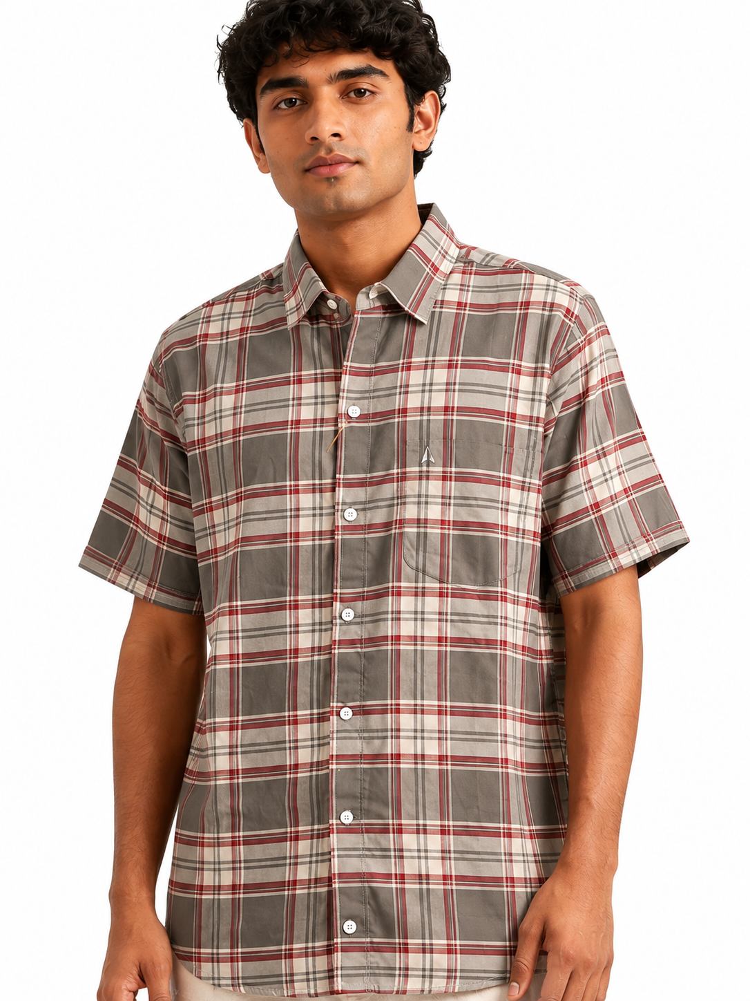 Men's Short-Sleeve Plaid Shirt