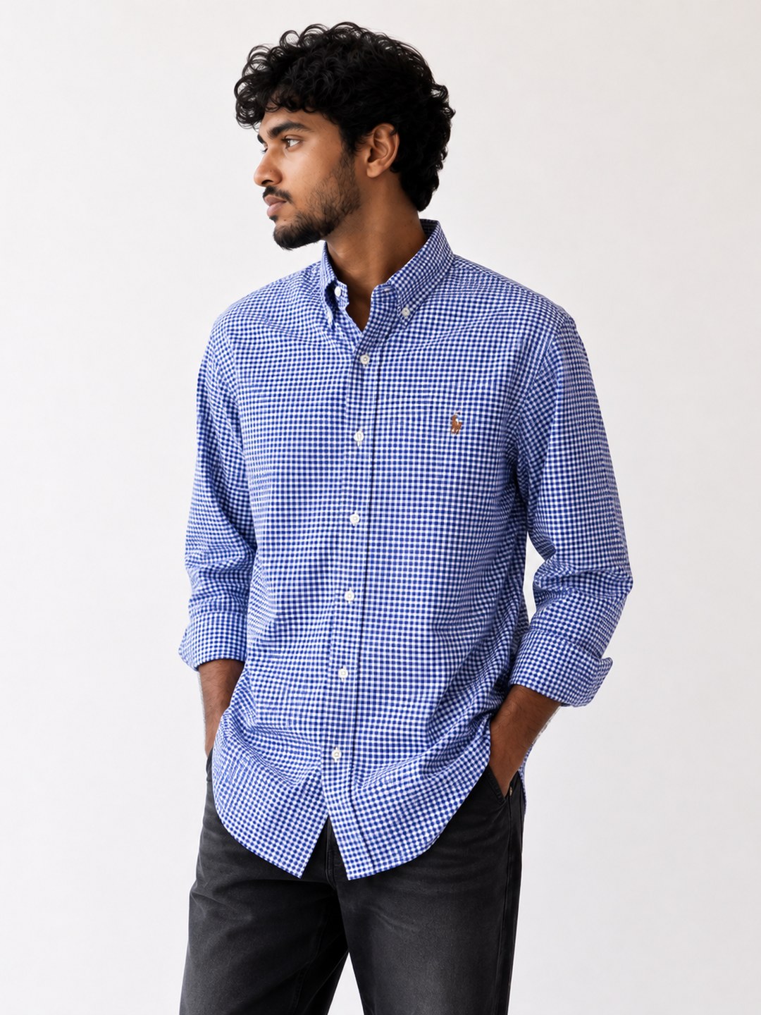 Royal Blue Gingham Oxford Shirt