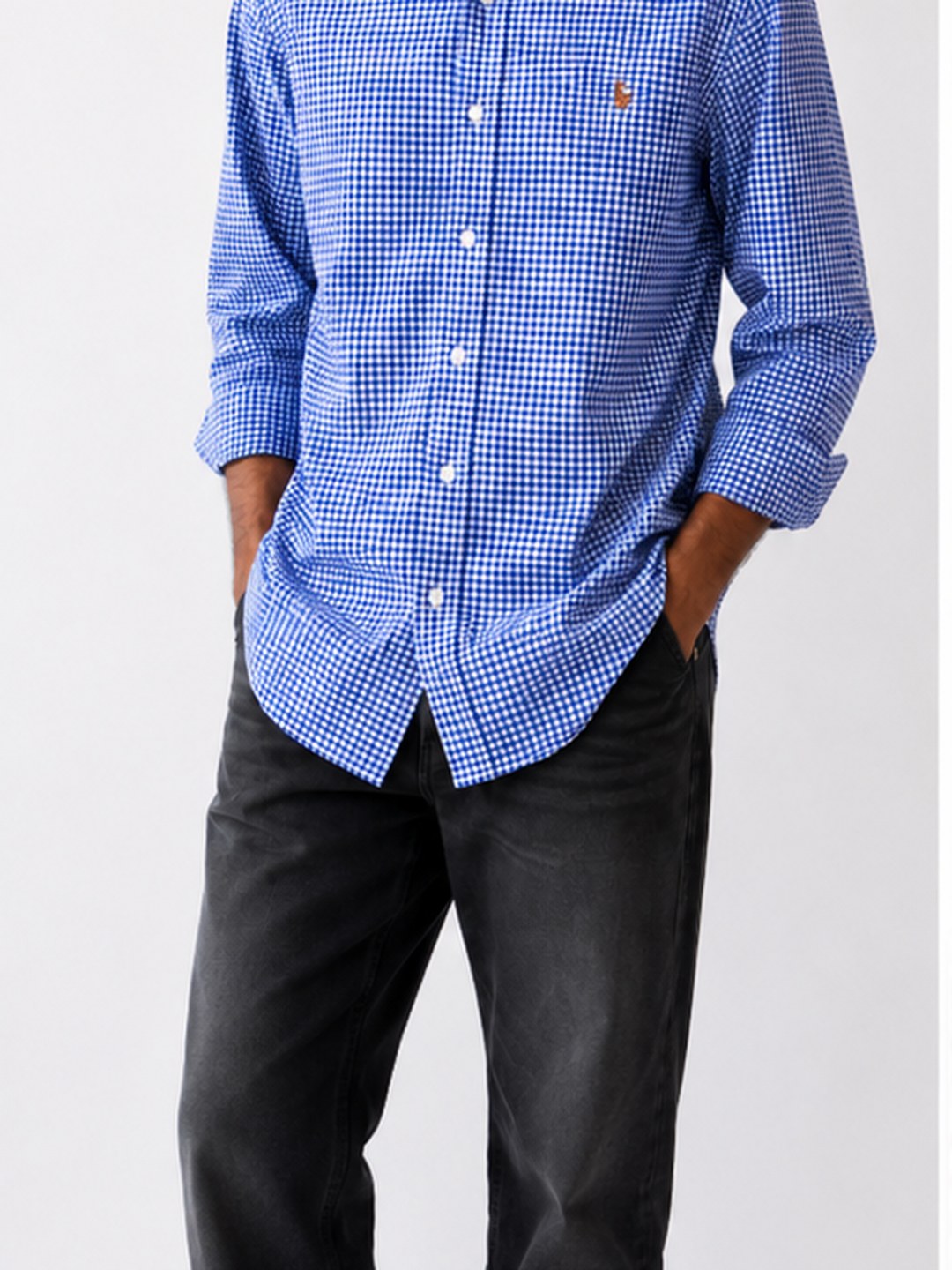 Royal Blue Gingham Oxford Shirt