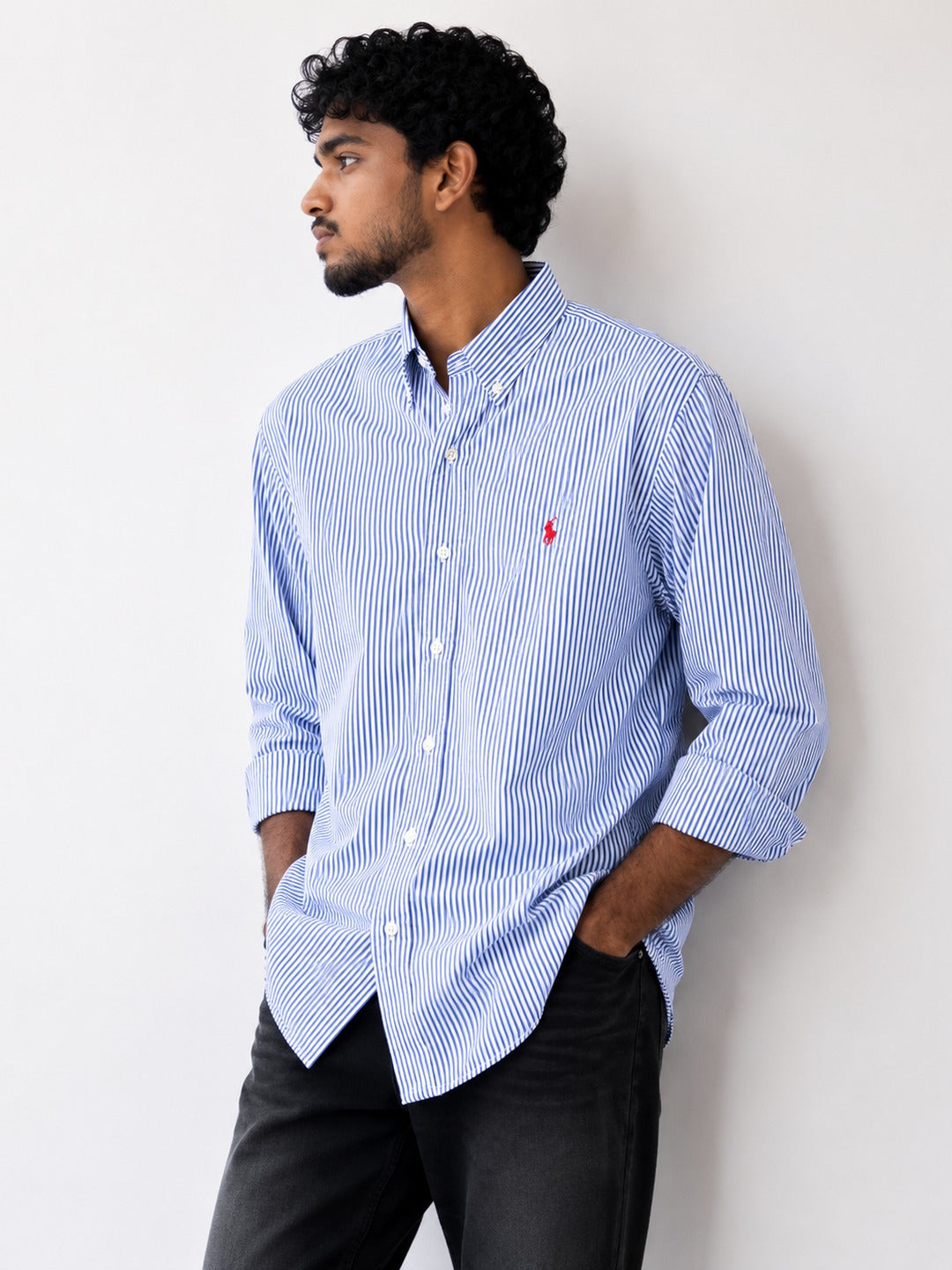 Blue & White Pinstripe Oxford Shirt