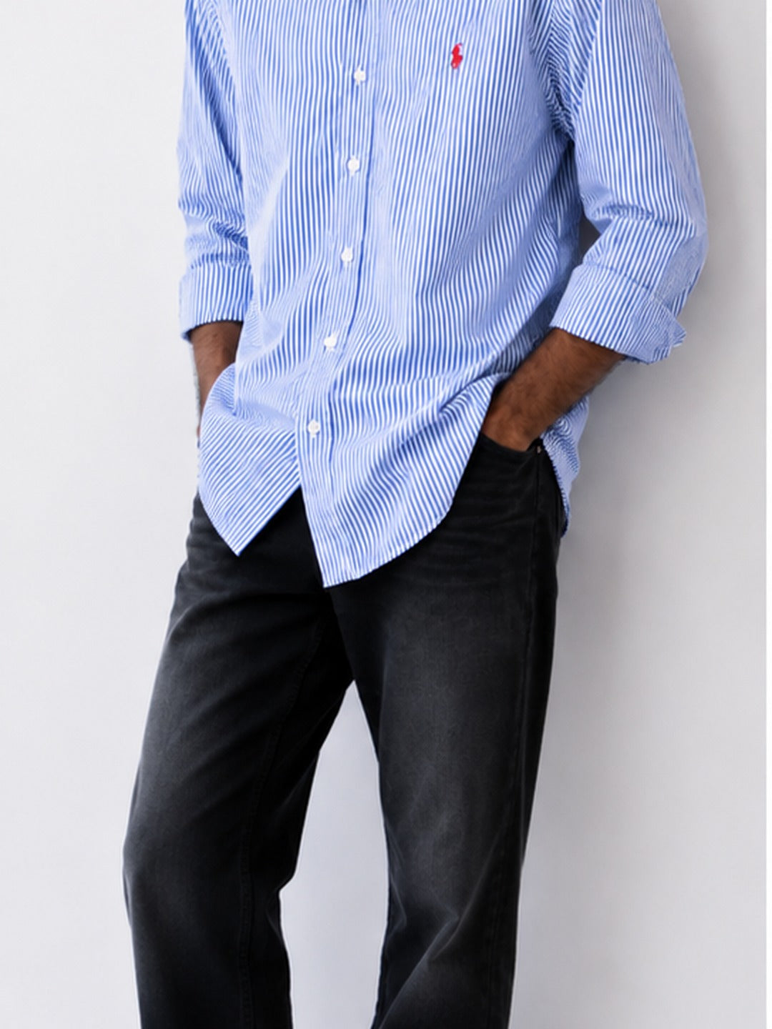 Blue & White Pinstripe Oxford Shirt